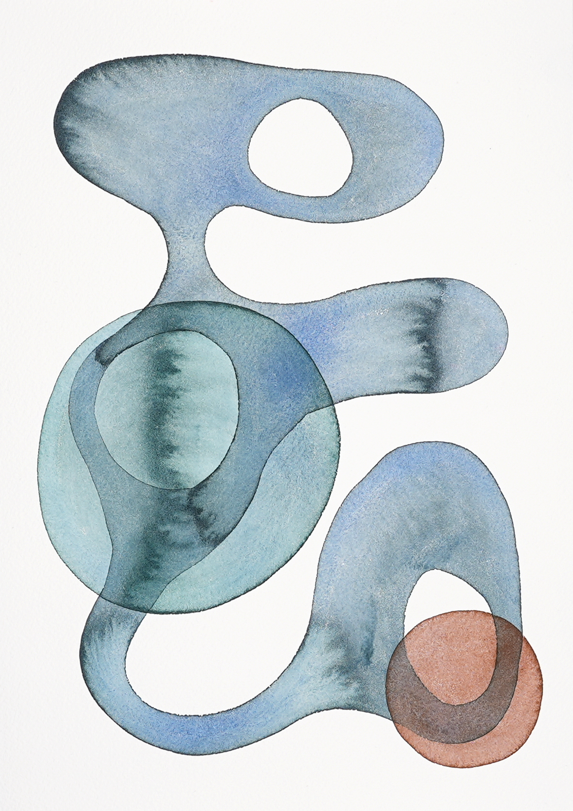 Graphic Score TSL25082603 (2025), watercolor on paper, 21 x 29.7 cm