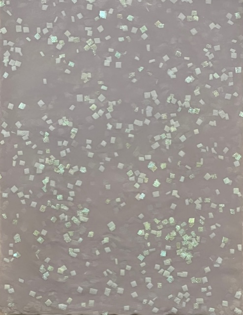 Twenty-sixteen Confetti from 2016 election imbedded in handmade paper 24” x 18”