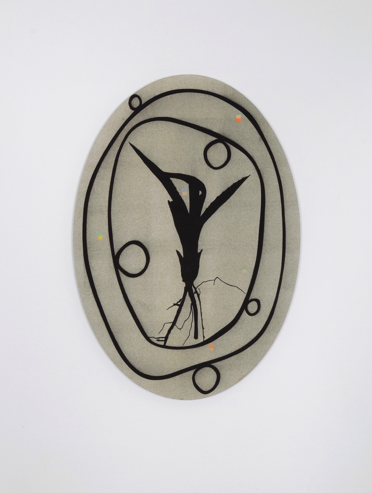 Untitled 2018, acrylic and pencil on paper/aluminium, 44.5 x 31 cm