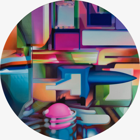 Michael Van den BesselaarAlternating Sequence #5, 2018Acrylic and oil paint on linen, mounted on plywood panel35 inch tondo