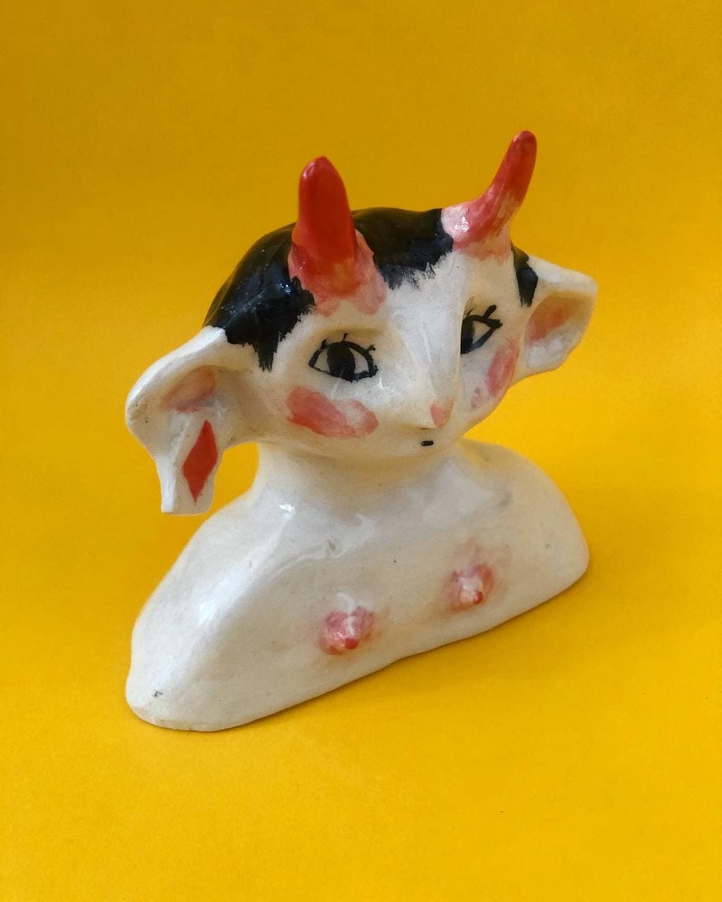 Human-goat, ceramics, 2021