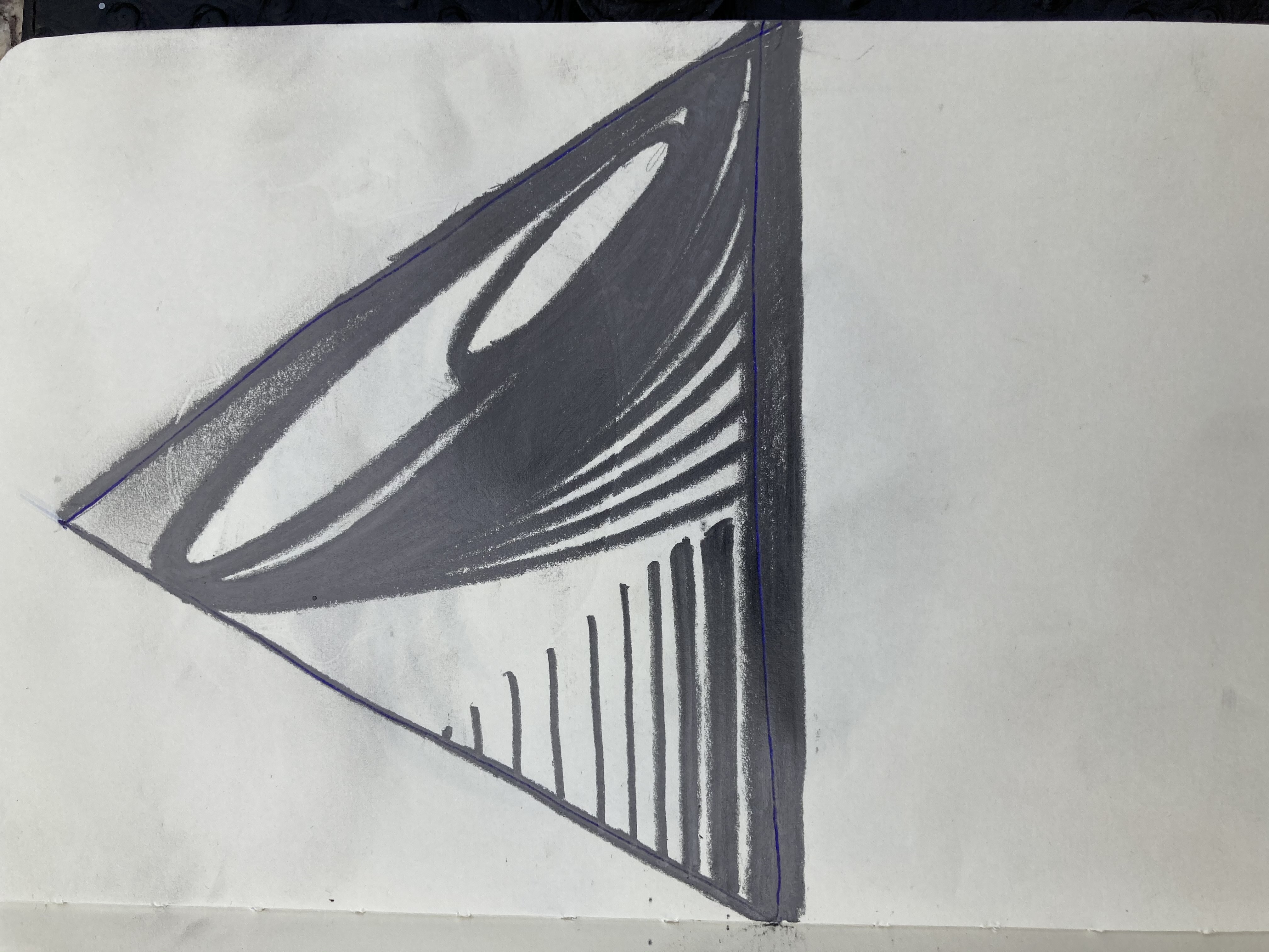 Eram os deuses astronautas? (Triangular) | 14cm x 21cm | Sergio Gil | 2020 | Lápis 6b sobre papel