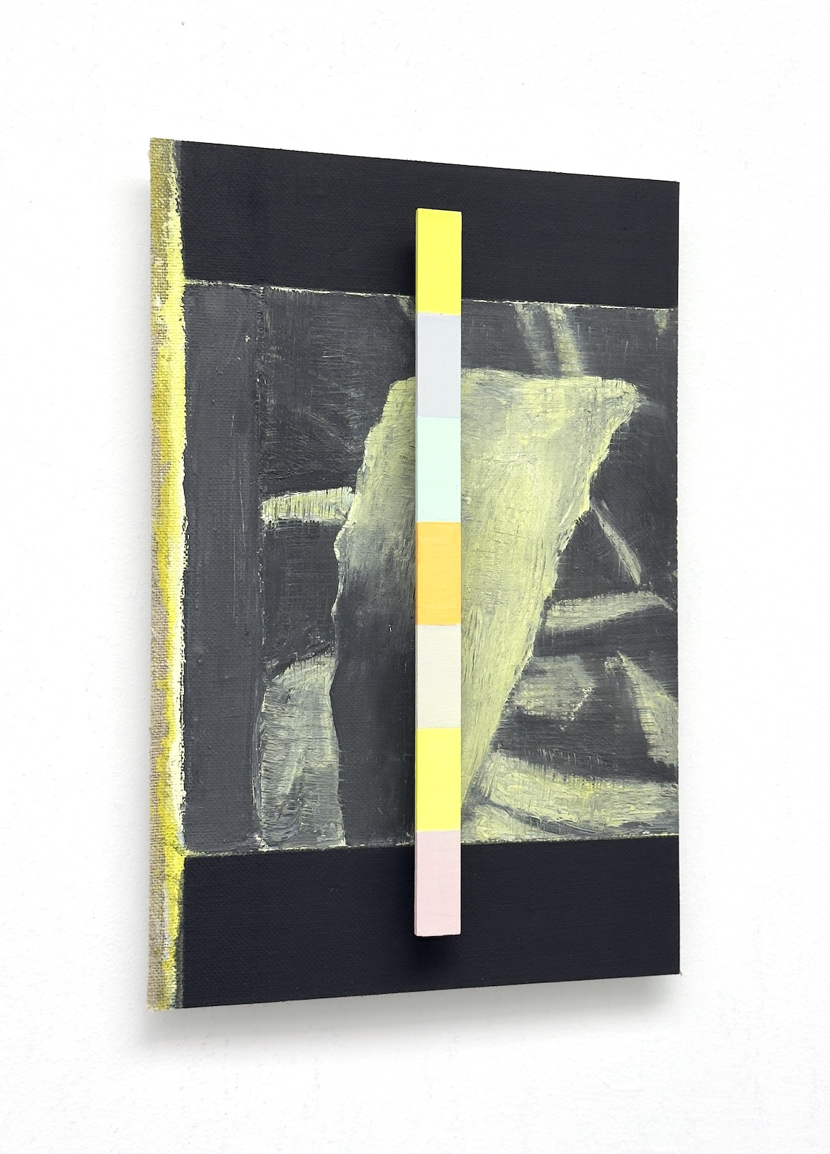 ‘Years softened the words, what more is there to say?’, 1997-2025, acrylic and oil on wood and canvas/aluminium, 30 x 20 cm. 