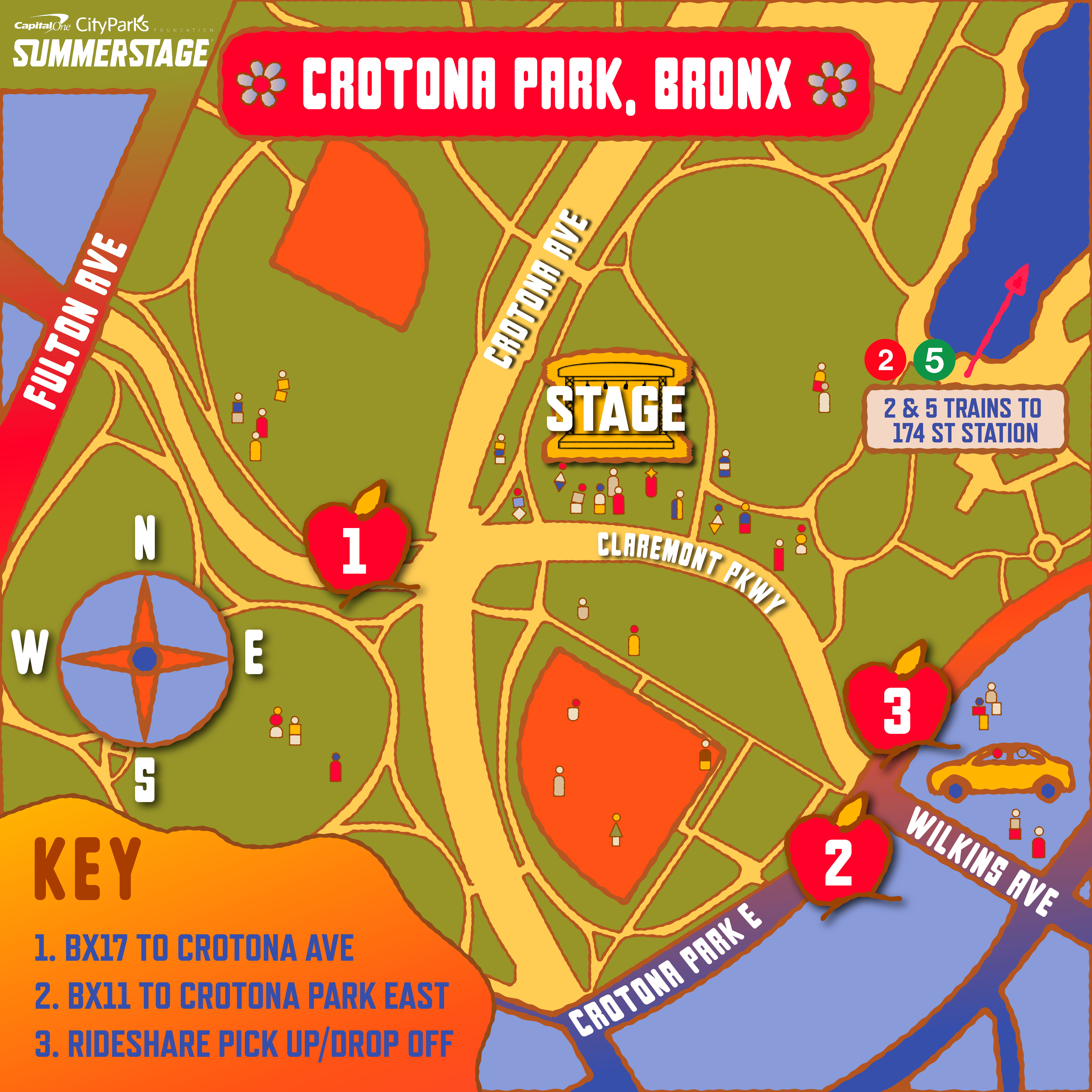 Square and 1920x1080 NYC park maps made using elements from the season artwork: Crotona Park, BX