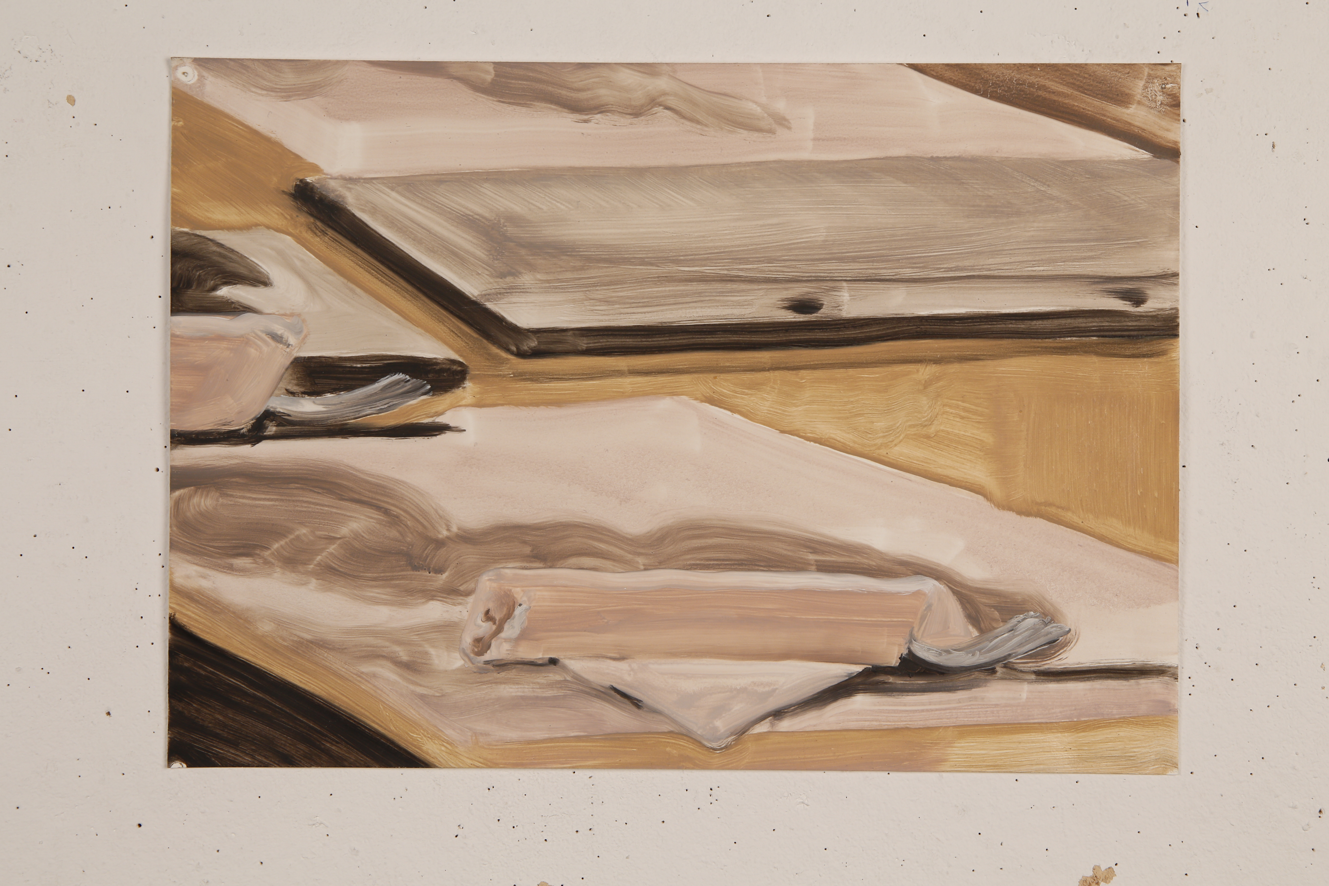 Untitled (Table close-up) (2), 2017, Oil on paper, 2017, 55 x 70cm