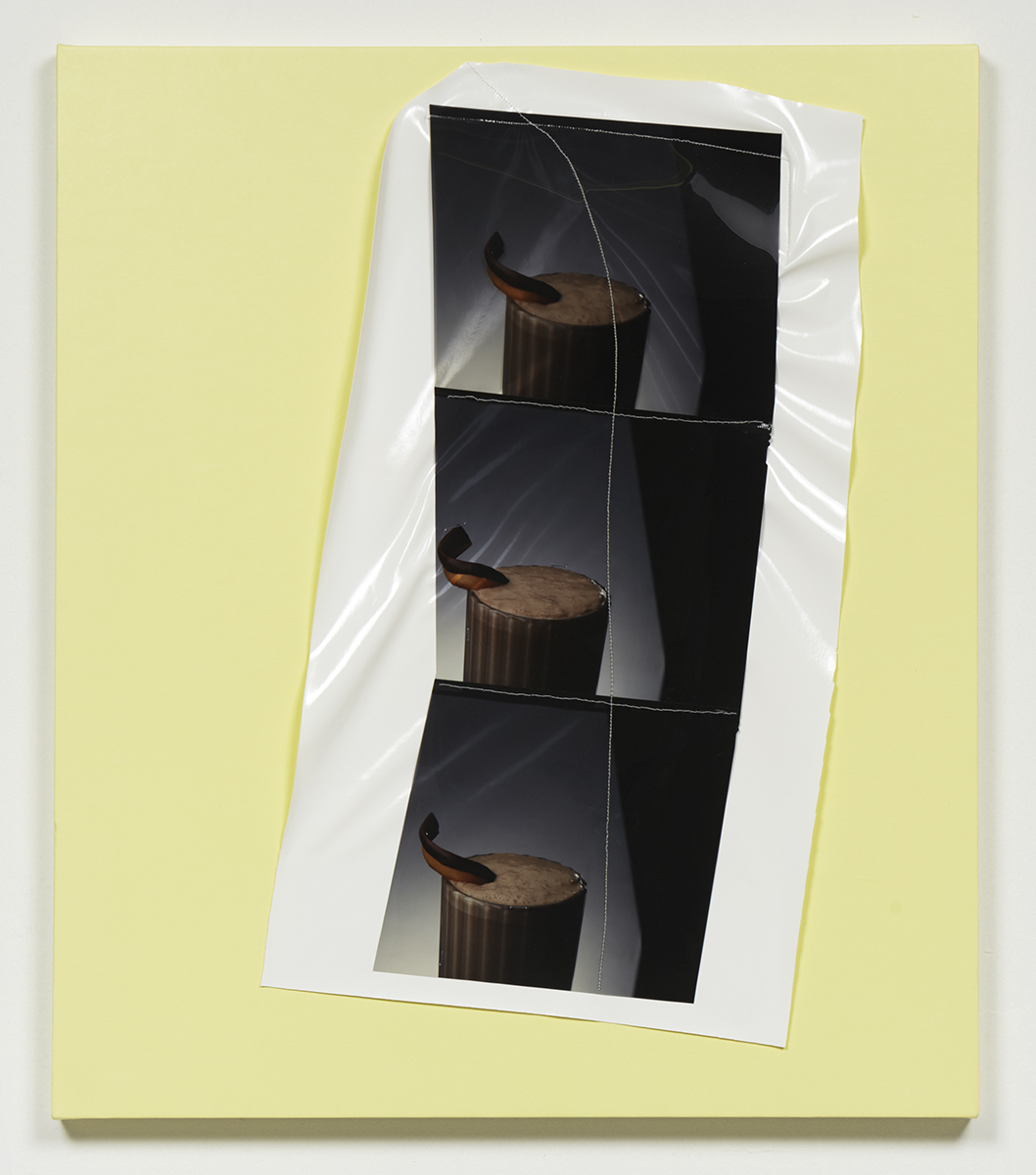 Foam II, 2016. Vinyl, large-format positive film transparencies, and thread, 28 x 24 inches