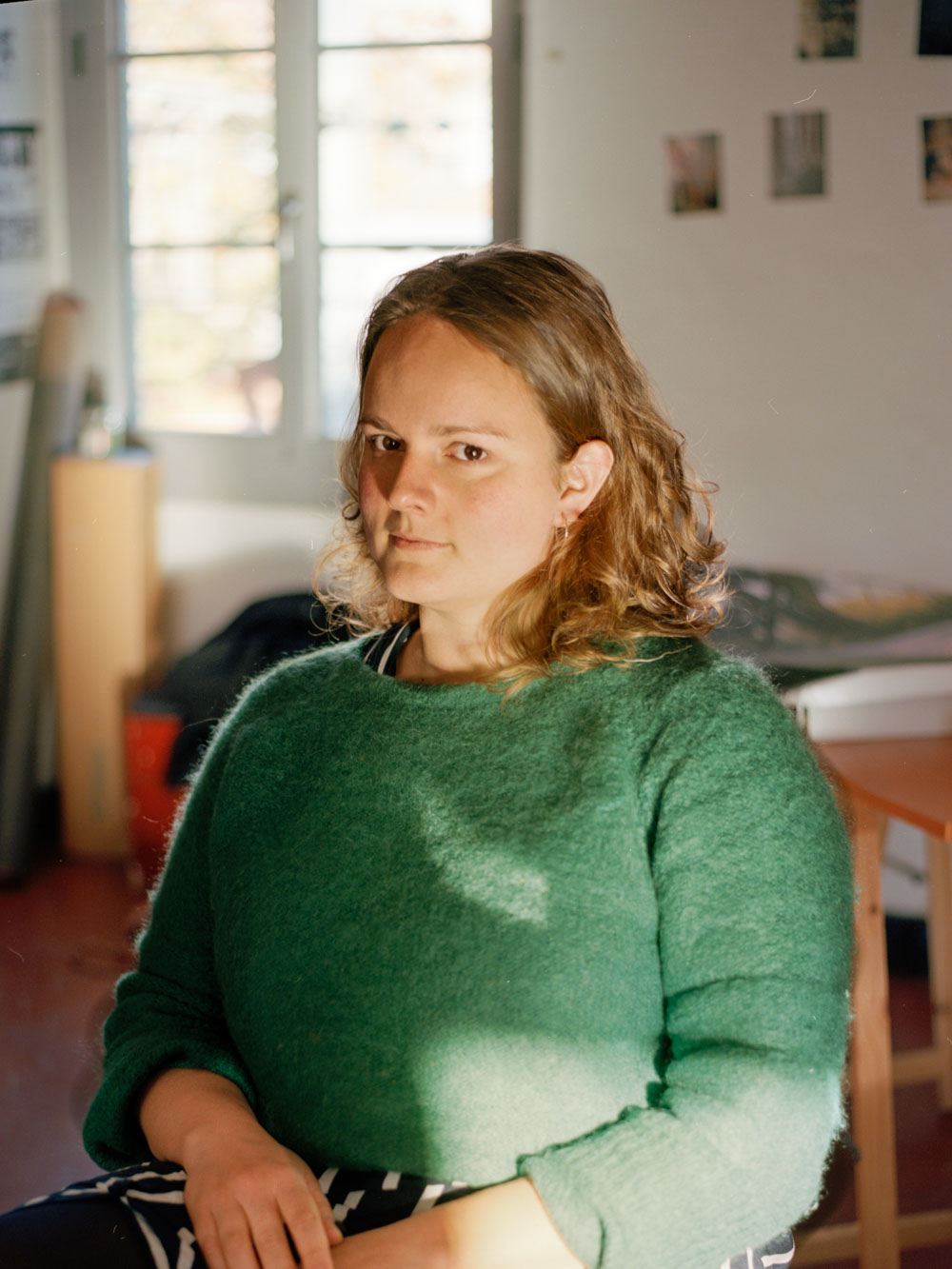 Apolline Lamoril à son atelier, février 2021