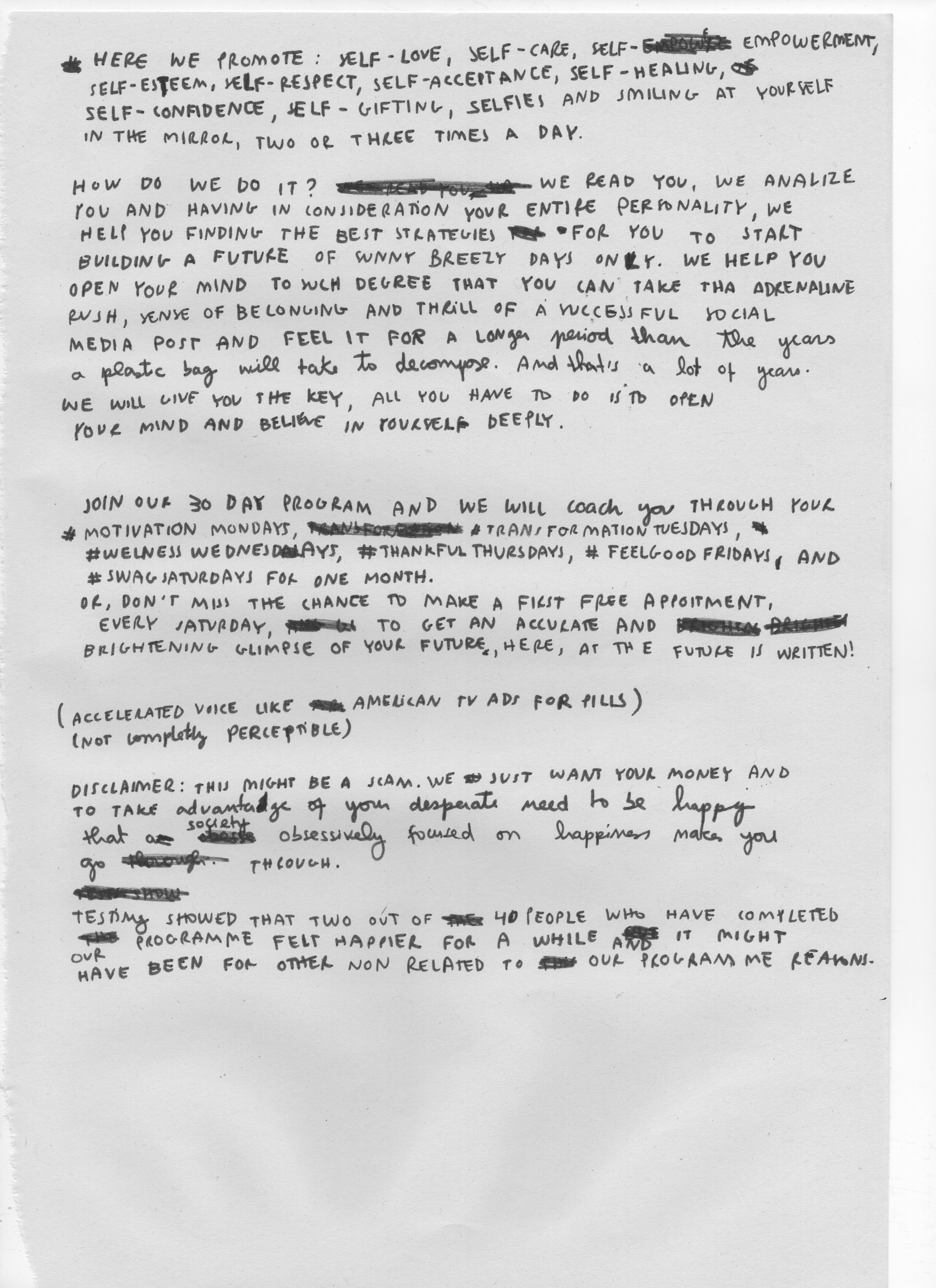 Archive materialsScript for the installation