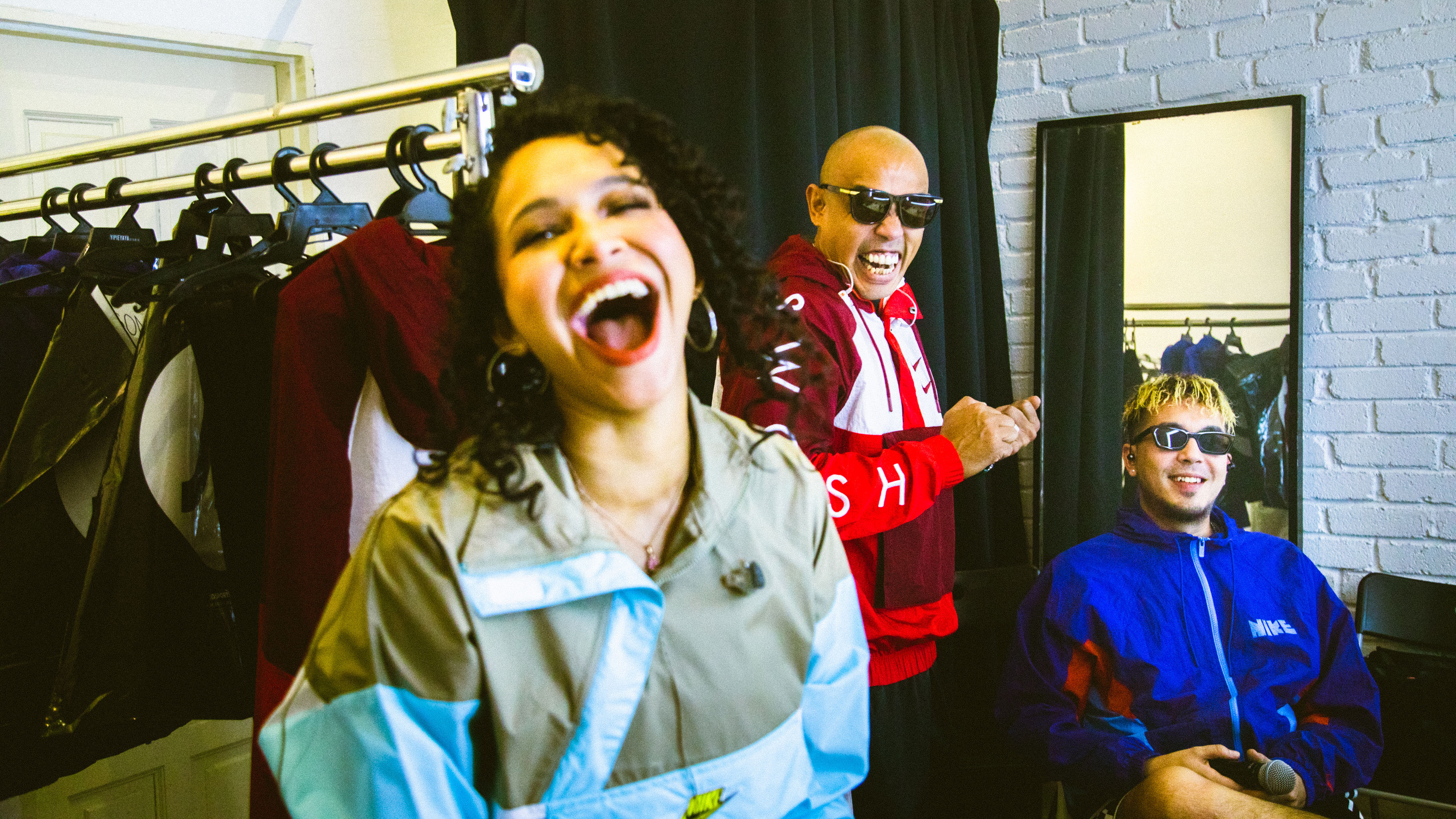 Zamaera, Joe Flizzow & SonaOne in their dressing room 