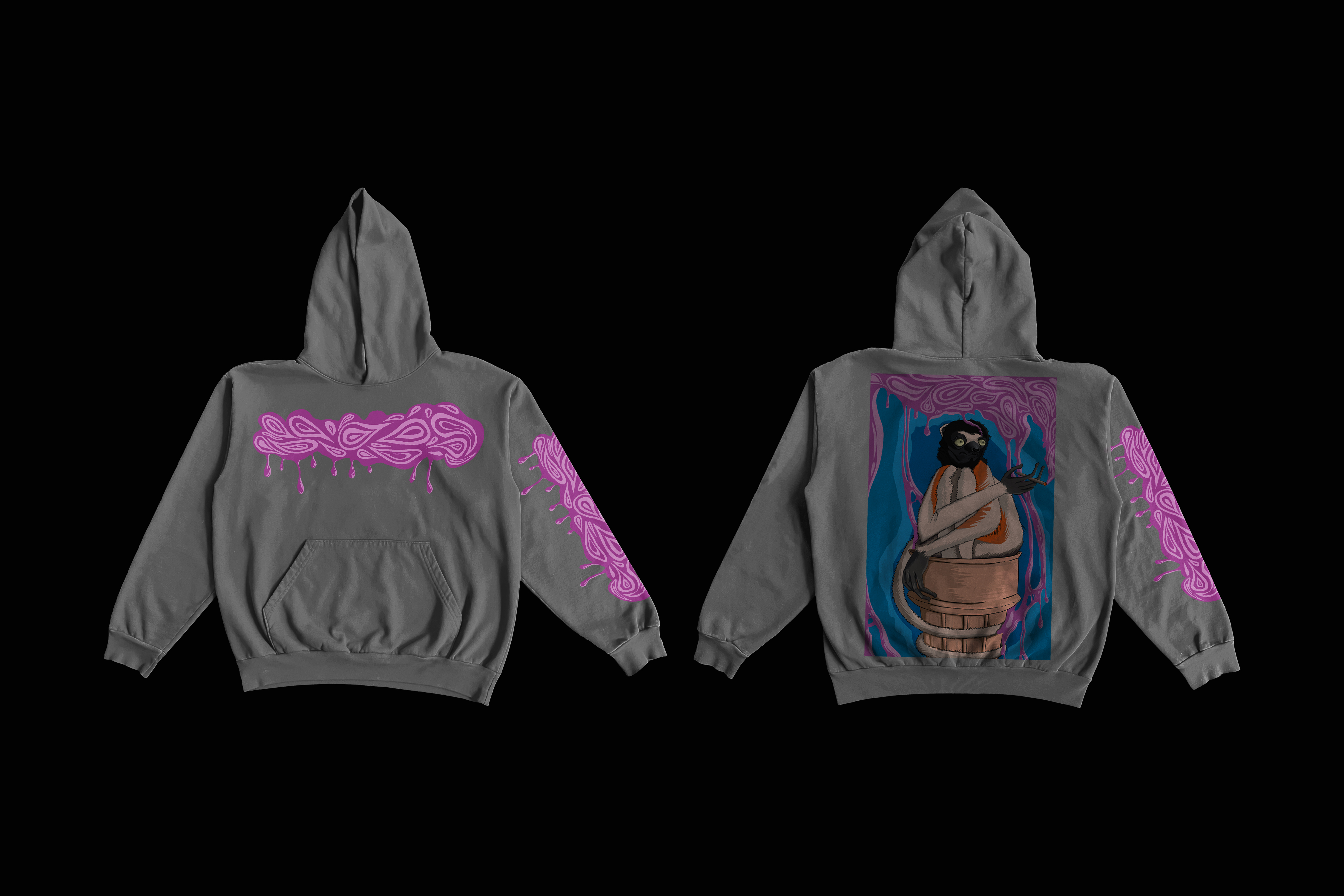 Hoodie Mockup Medium Grey