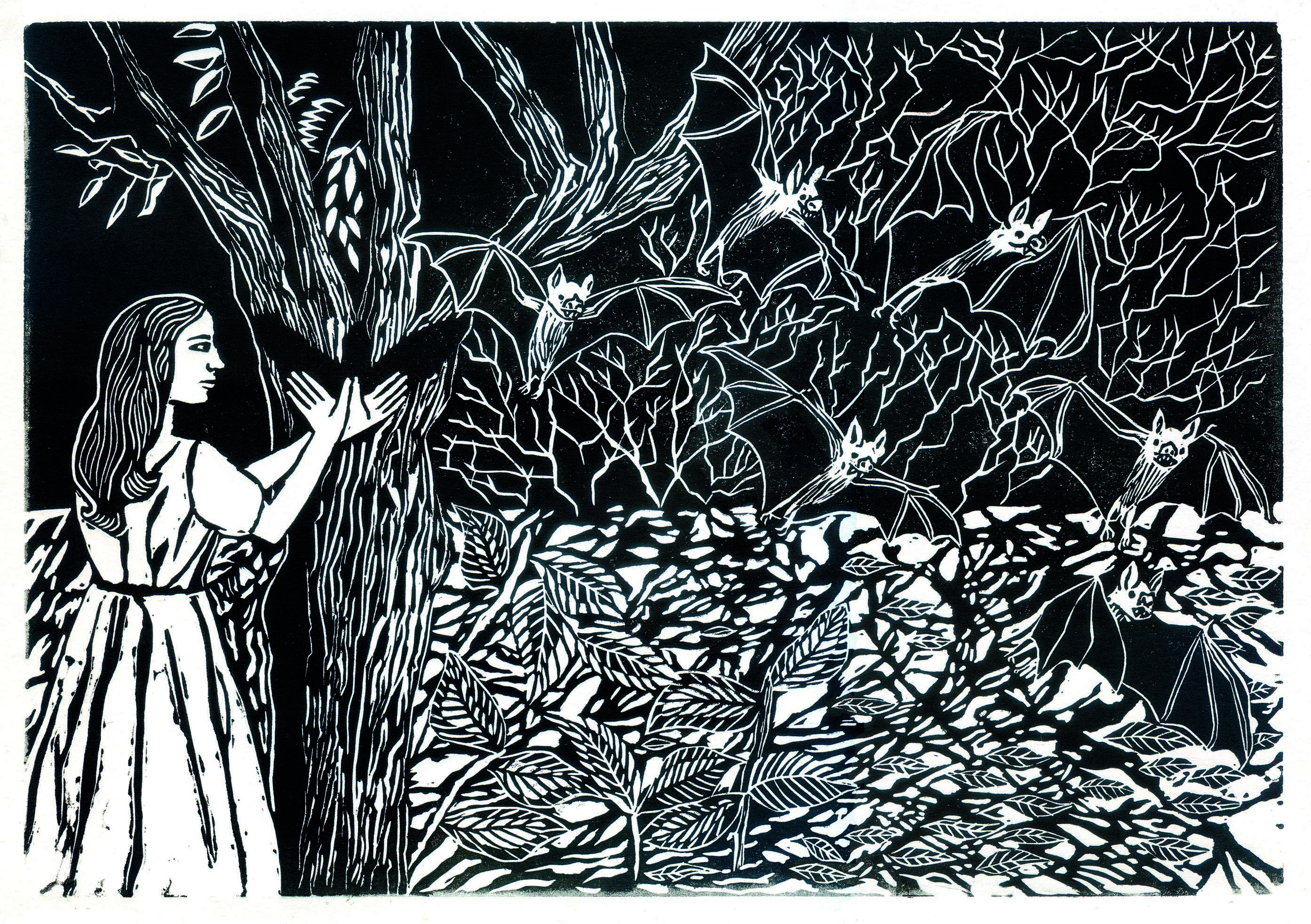 Vampires. 21 x 29,7 cm. Linogravue. 2020