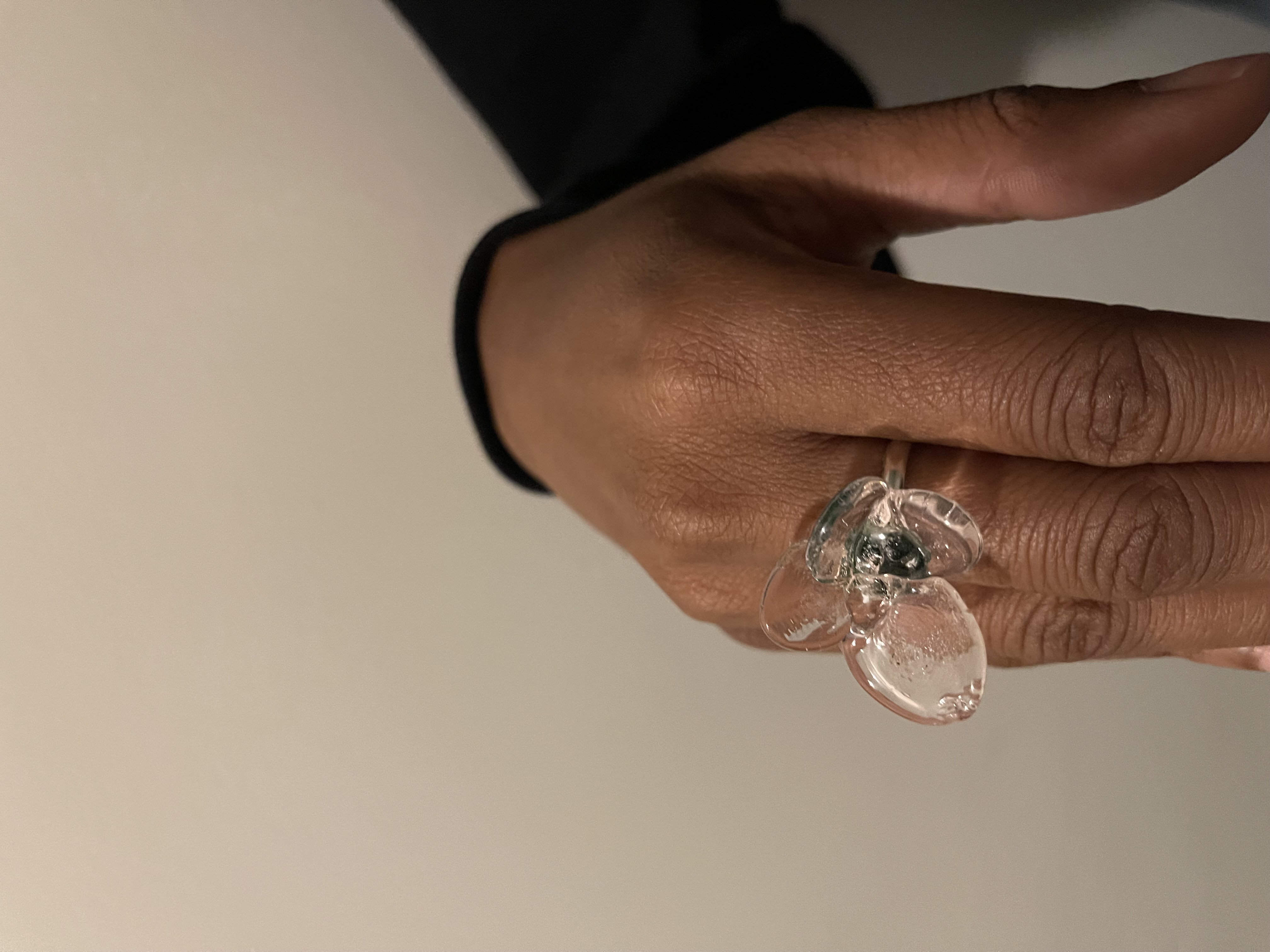 Soft Glass Ring with Sterling Silver Band, 2023