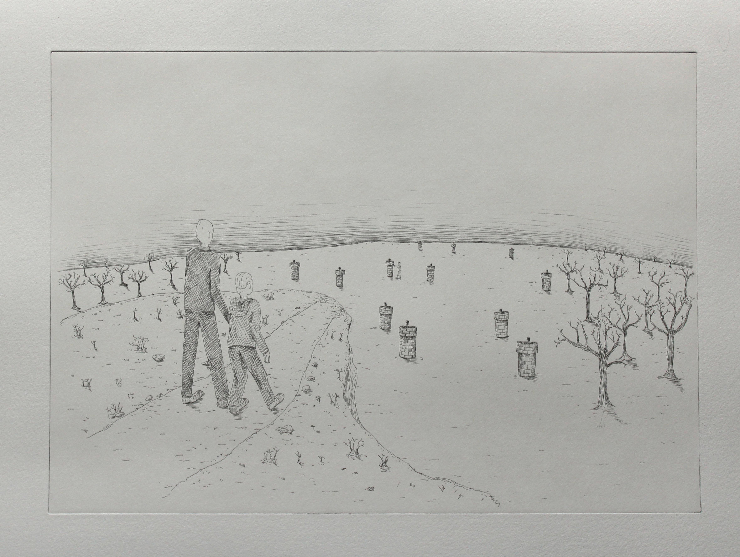 Prelude 2019. Etching on Hahnemühle paper. 41.5 x 30 cm.