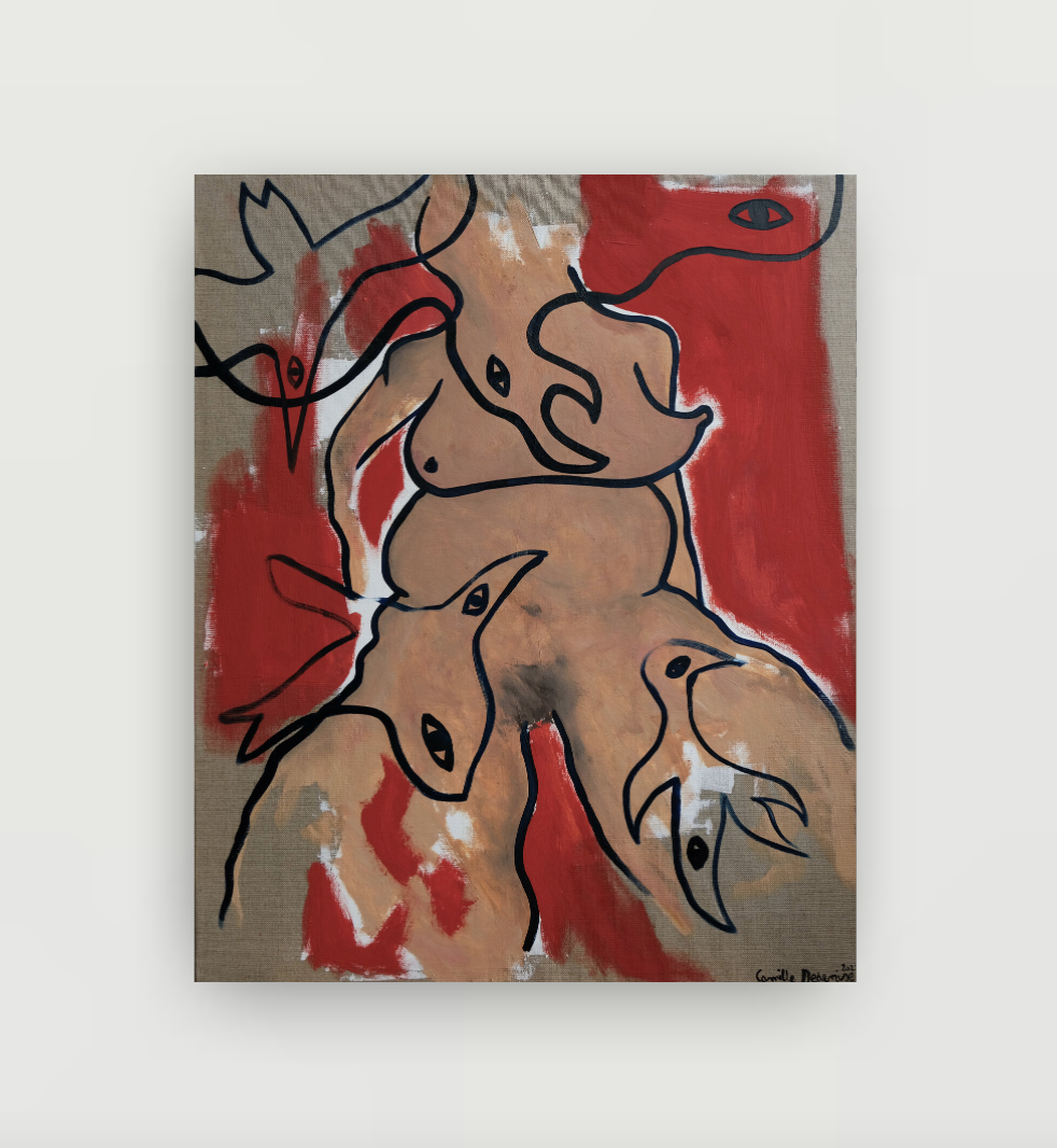 ^ 'Corps', Oil painting on linen canvas, 50x61cm, 2022