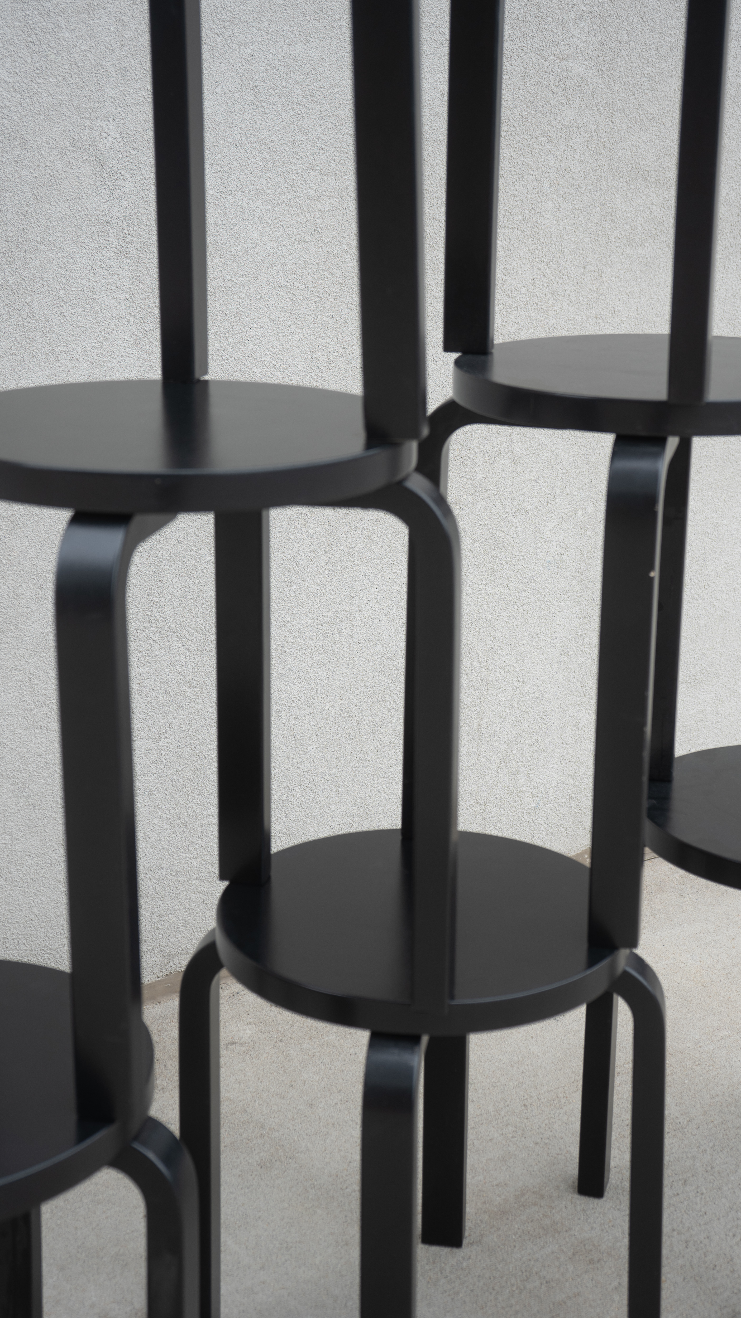 SWEETERFAT ALVAR AALTO ARTEK STOOL E60, STACKING BENTWOOD STOOL 