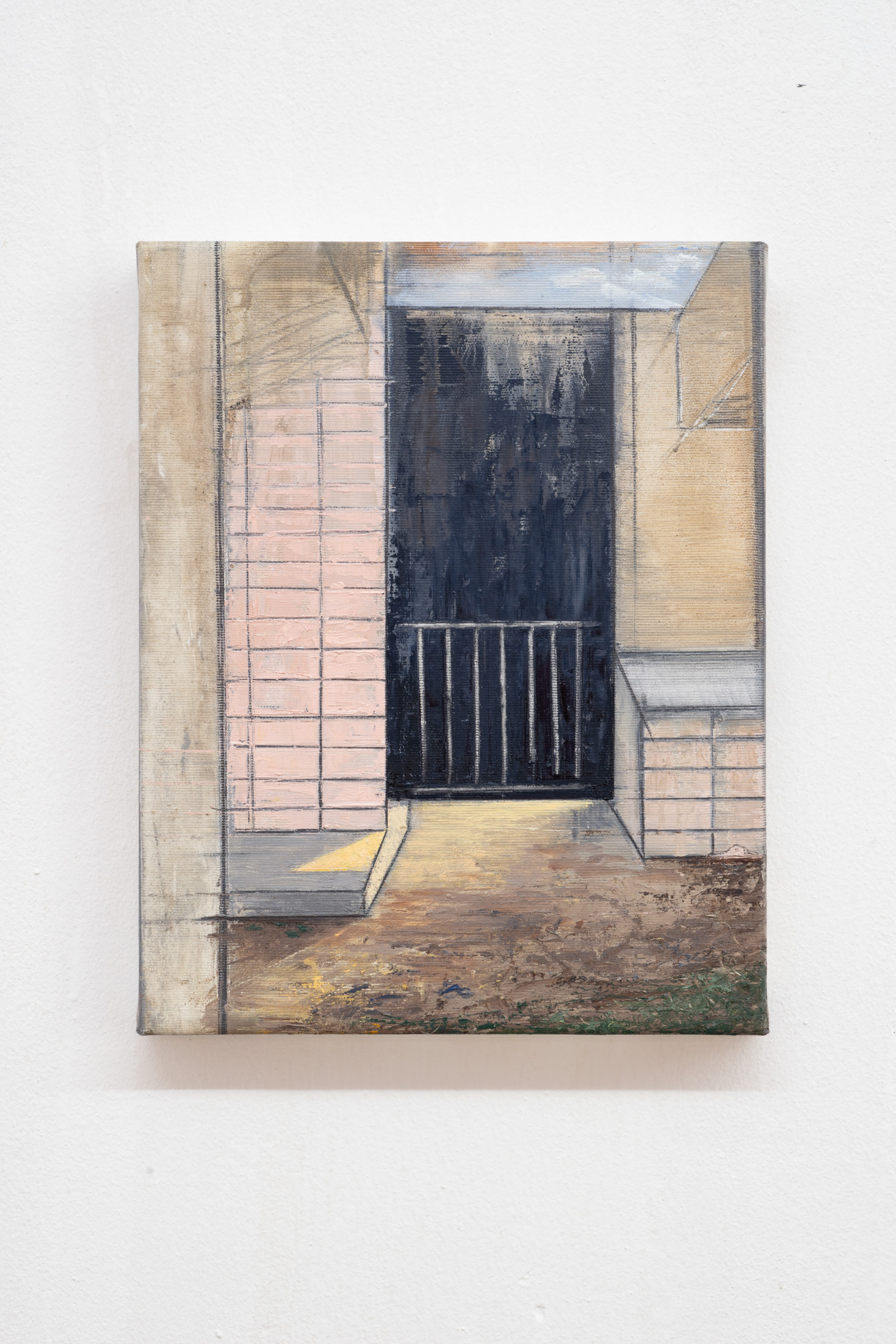 HWB-8 ( Fassadenmuster 1 )Öl & Graphit / Nessel — 38×30 cm2025