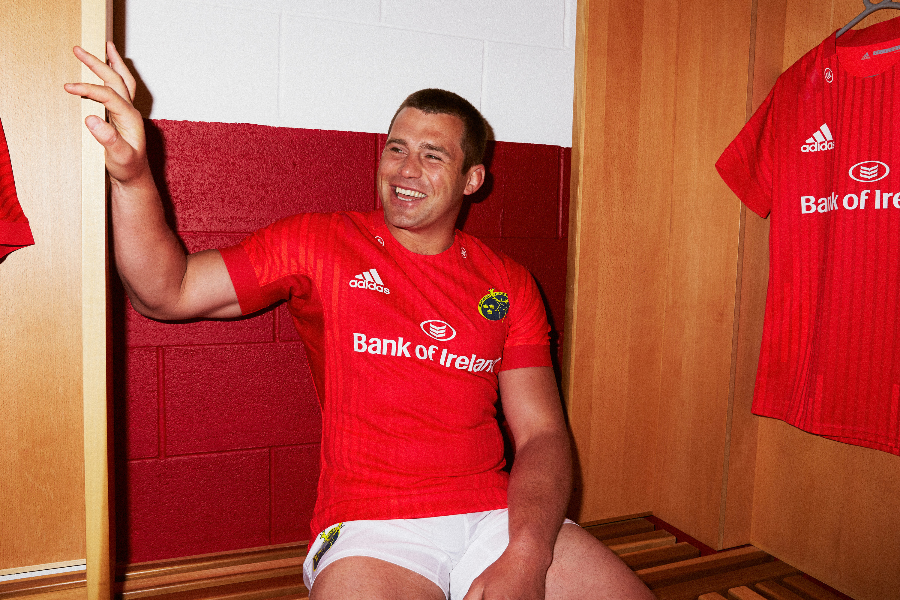 Portrait of CJ Stander in Munster kit, photographed by Dublin based lifestyle, fashion, and advertising photographer Alex Sheridan for Adidas, capturing authentic energy and real moments