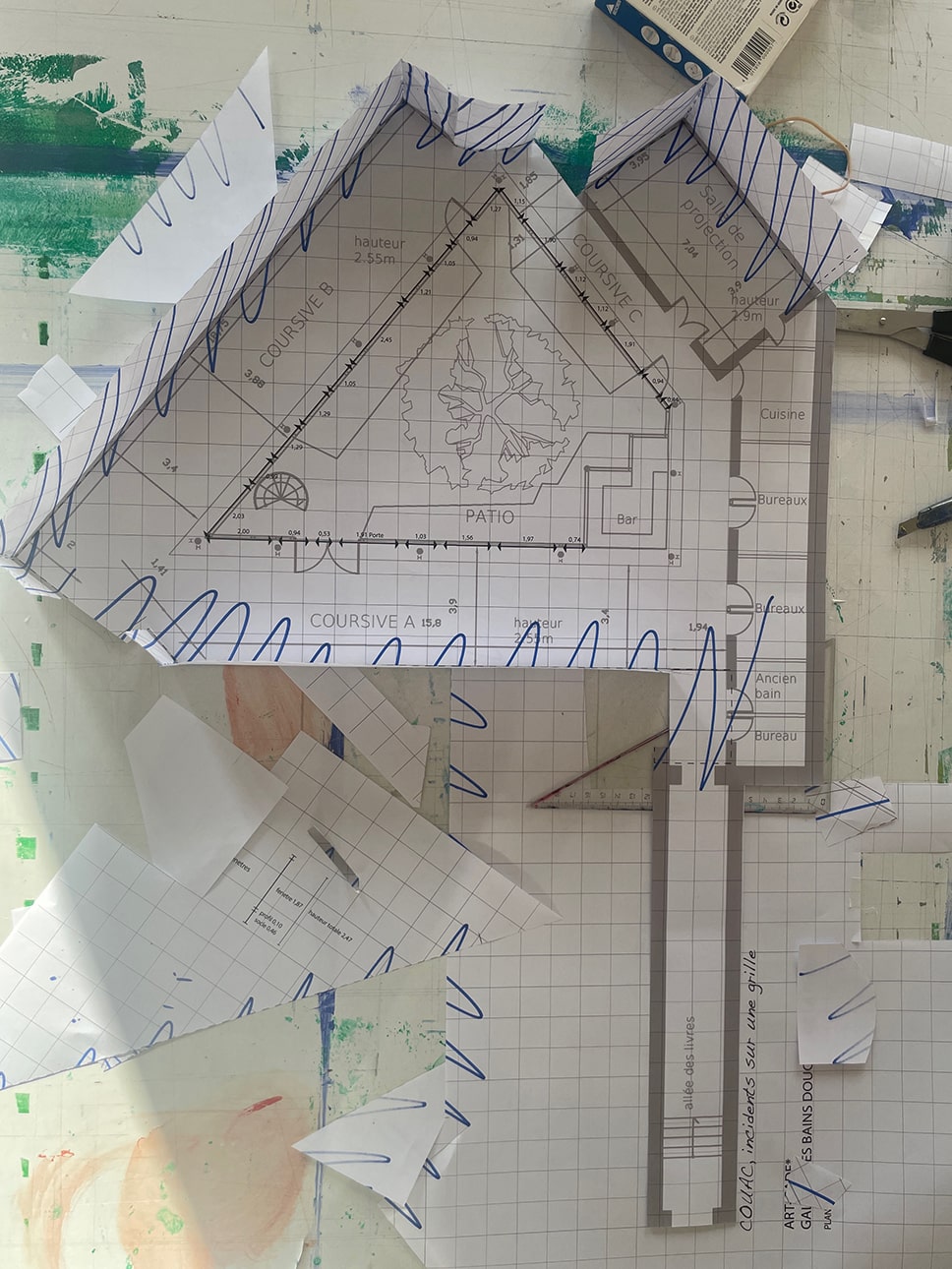 Katharina Schmidt COUAC, 2025 Maquette, dessin numérique, feutre, découpage et montage