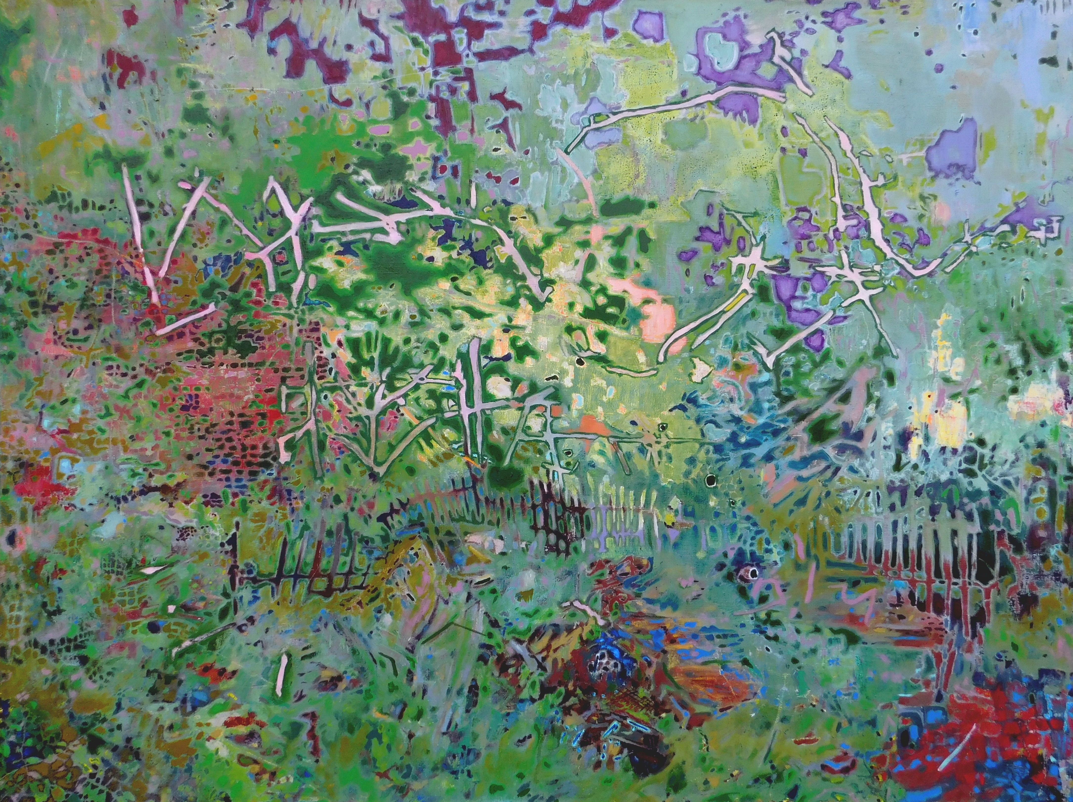 in the night yard | oil on linen | 32 x 42 inches