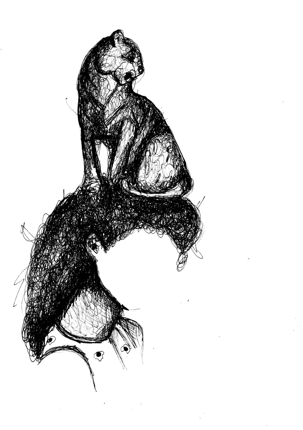 22 novembre-aujourd'hui pas grand chose,2020,encre de chine,22x17cm