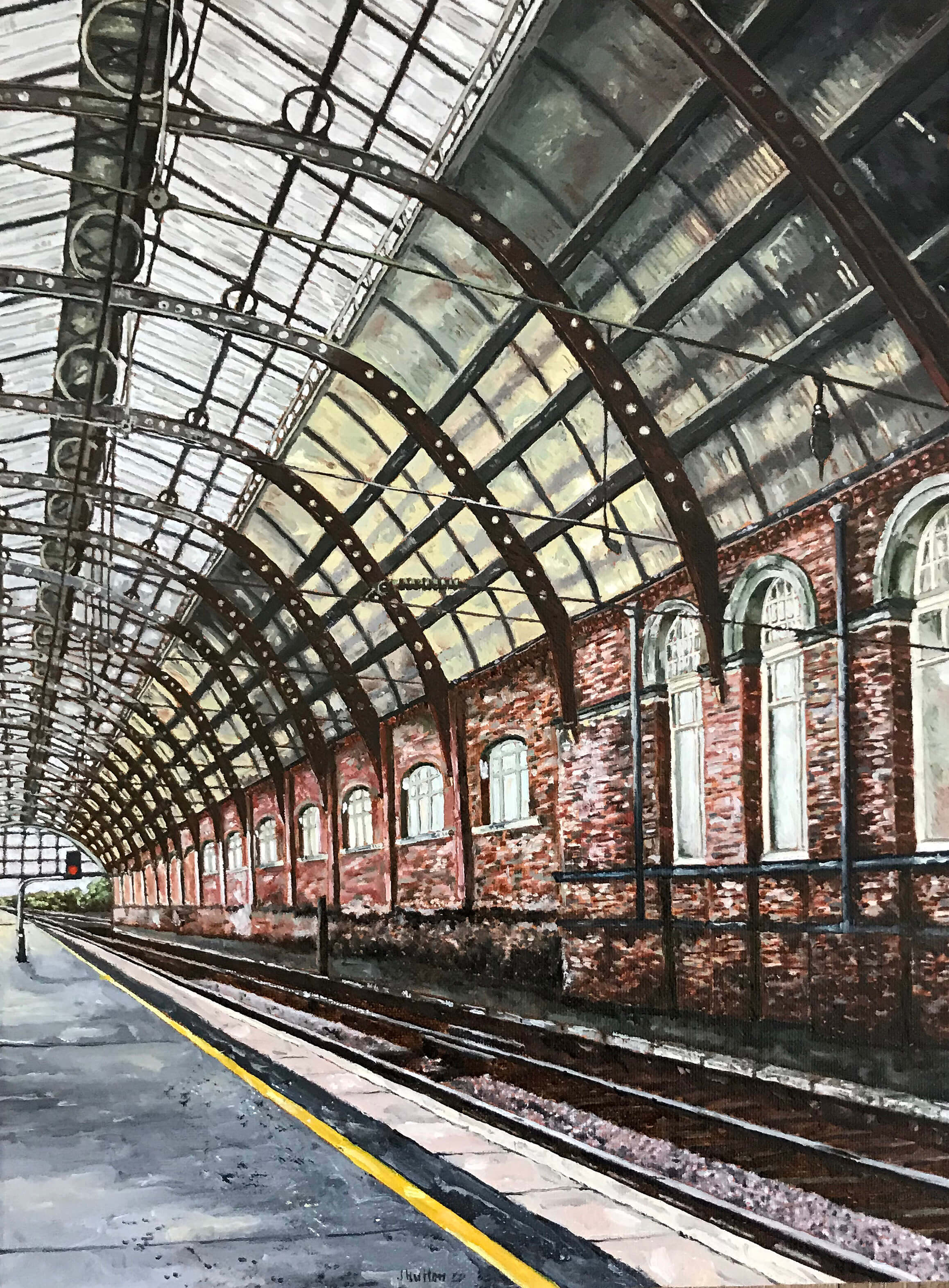 Crossing Lines — Edinburgh, Oil on Canvas, 40 x 30 cm.