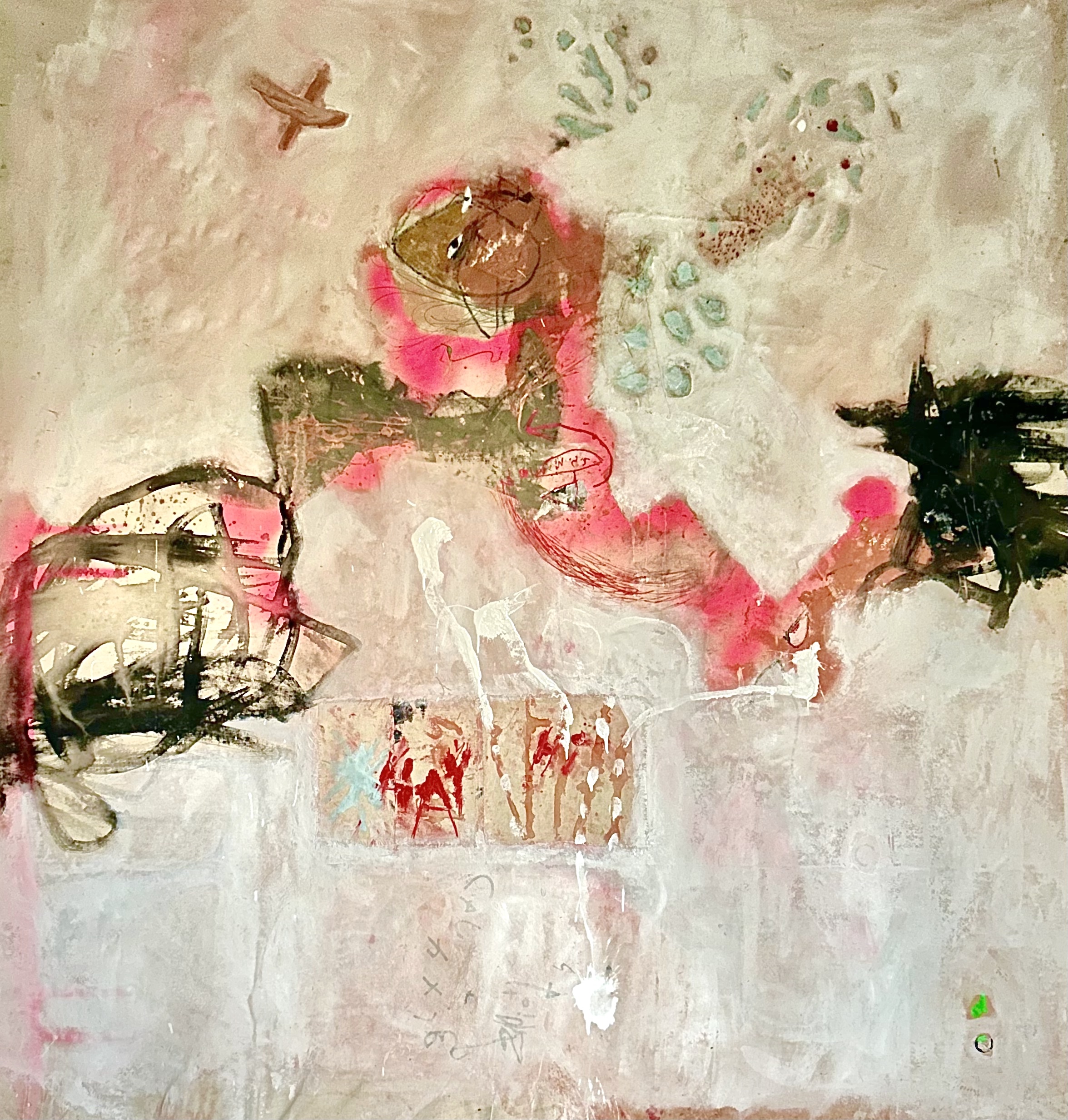 morning shrug and all the sweetnessMixed Media on Canvas 145cm x 140cm︎