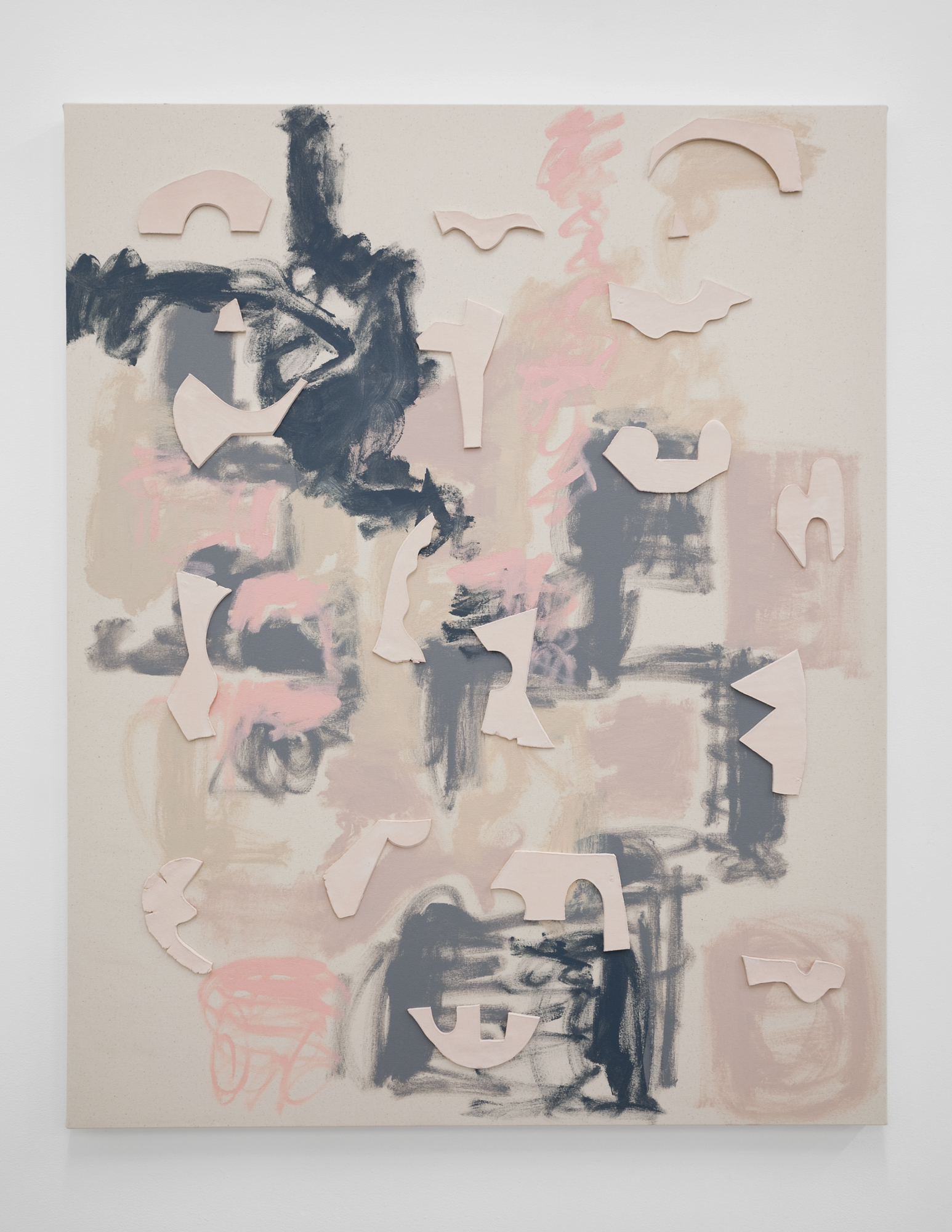 Mask 7 (Naked), 2011Acrylic, clay on canvas on panel60" x 48"