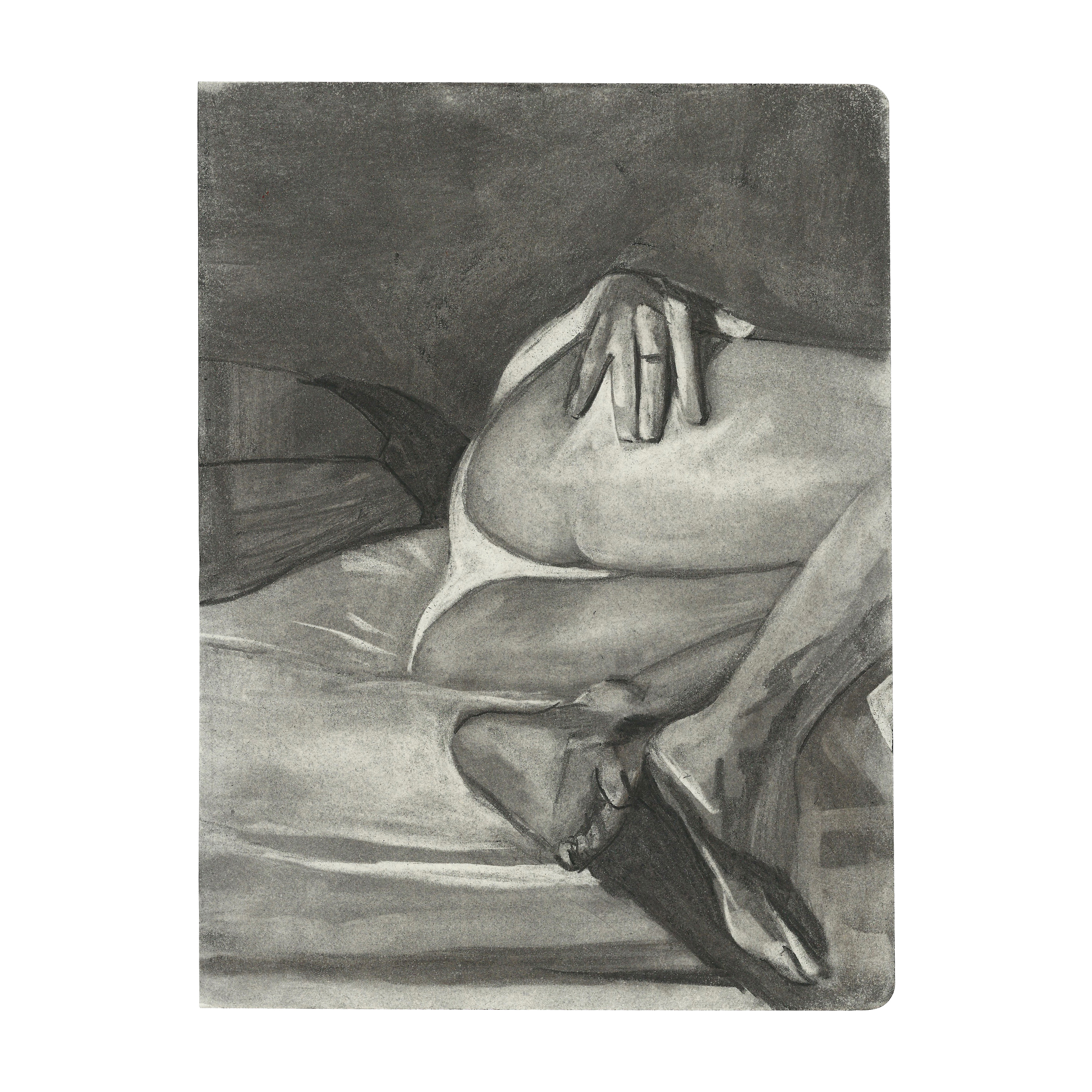 Saskia Colwell, Untitled, 2022. Charcoal on paper. 25 x 18.8 cm (9 27/32 x 7 13/32 inches).