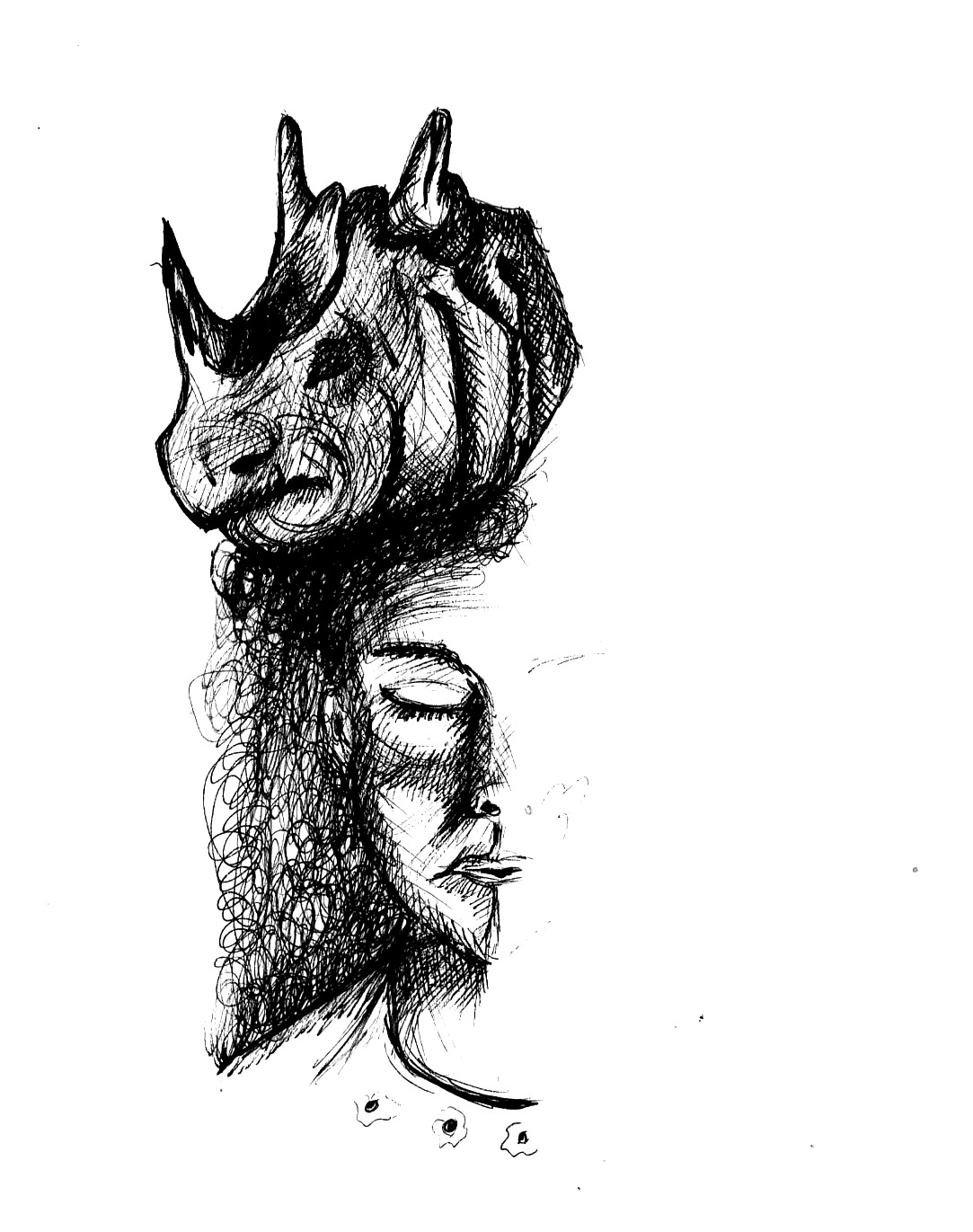 12 novembre-s'éffacer,2020,encre de chine,22x17cm