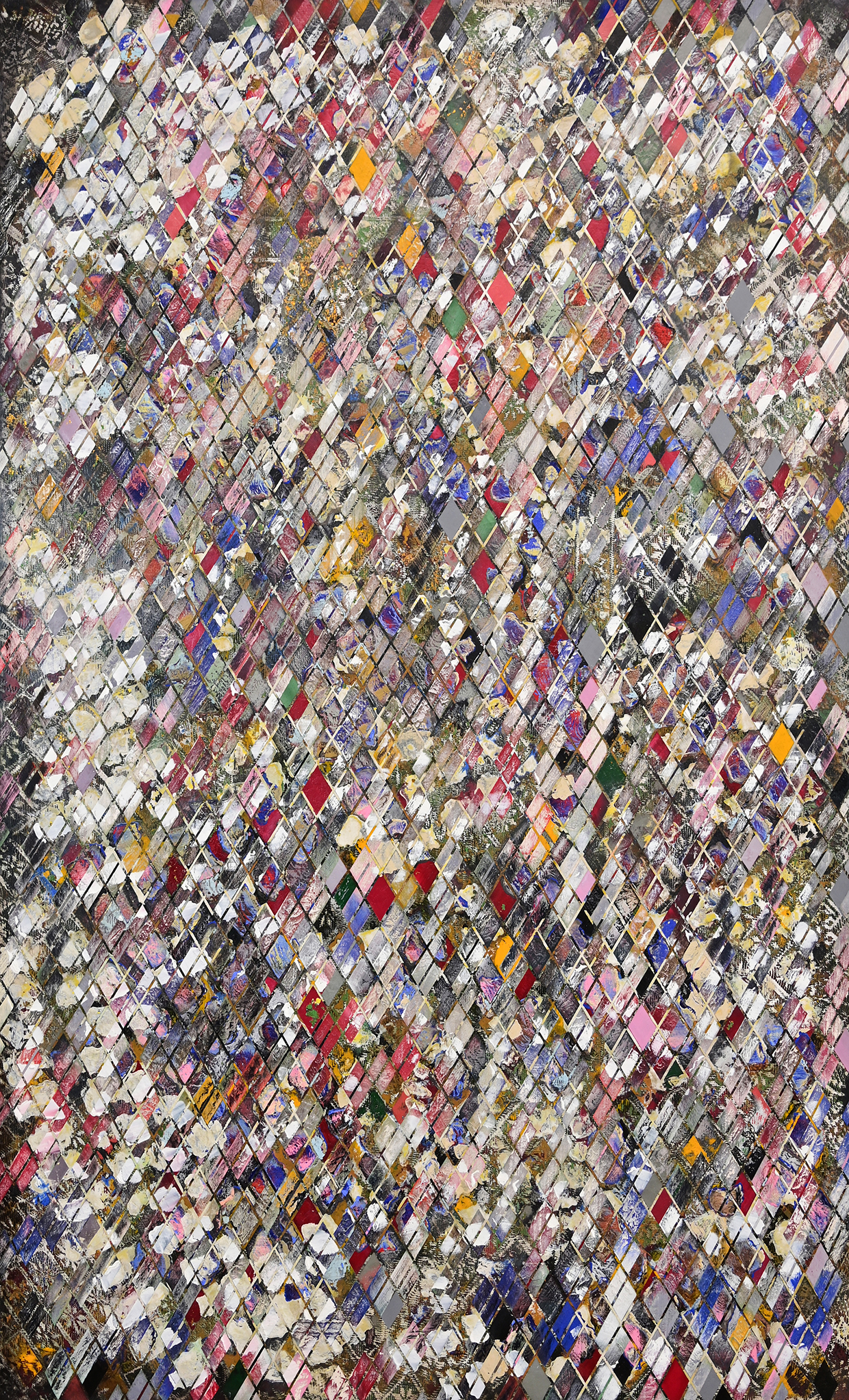 Kim Benson, Winter Break, 2022, oil and enamel on canvas, 72” x 44”