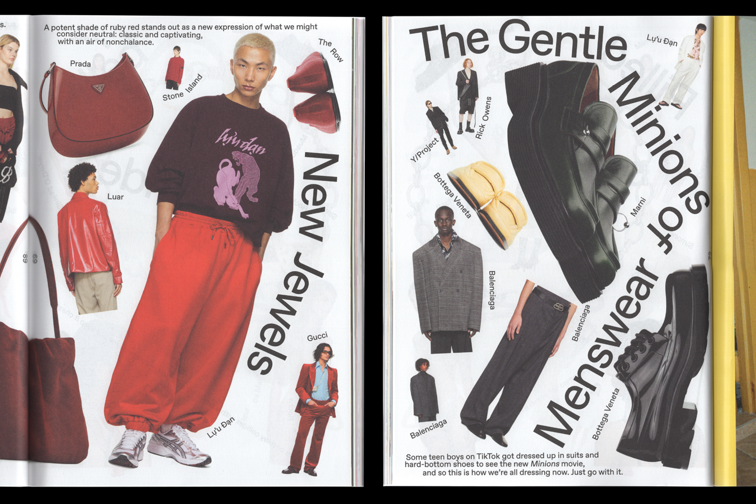 SSENSE MAGAZINE, FW 22. Design Direction: Gabriel Melcher; Design: Camille Leblanc-Murray with Gabriel Melcher.