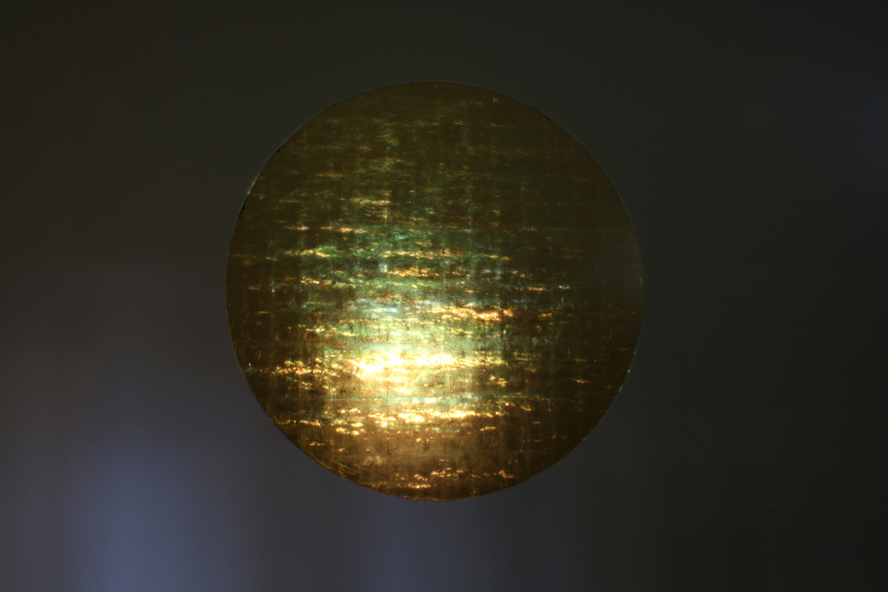 'Projection', 7ft gilded circle and photographic projection
