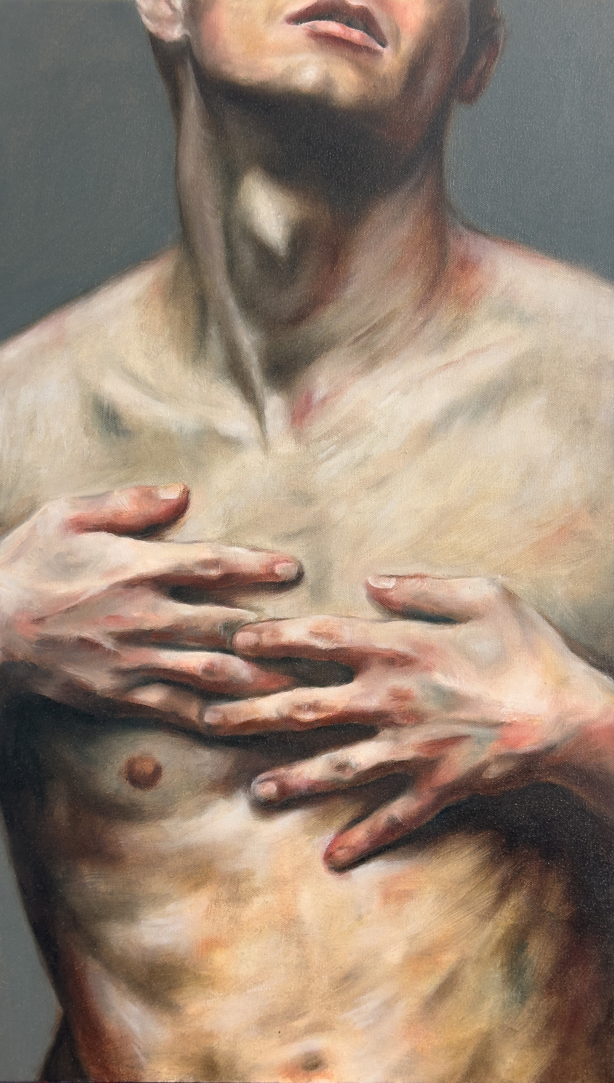 Herida invisible. Óleo sobre lienzo. 60 x 35 cm. 2025.