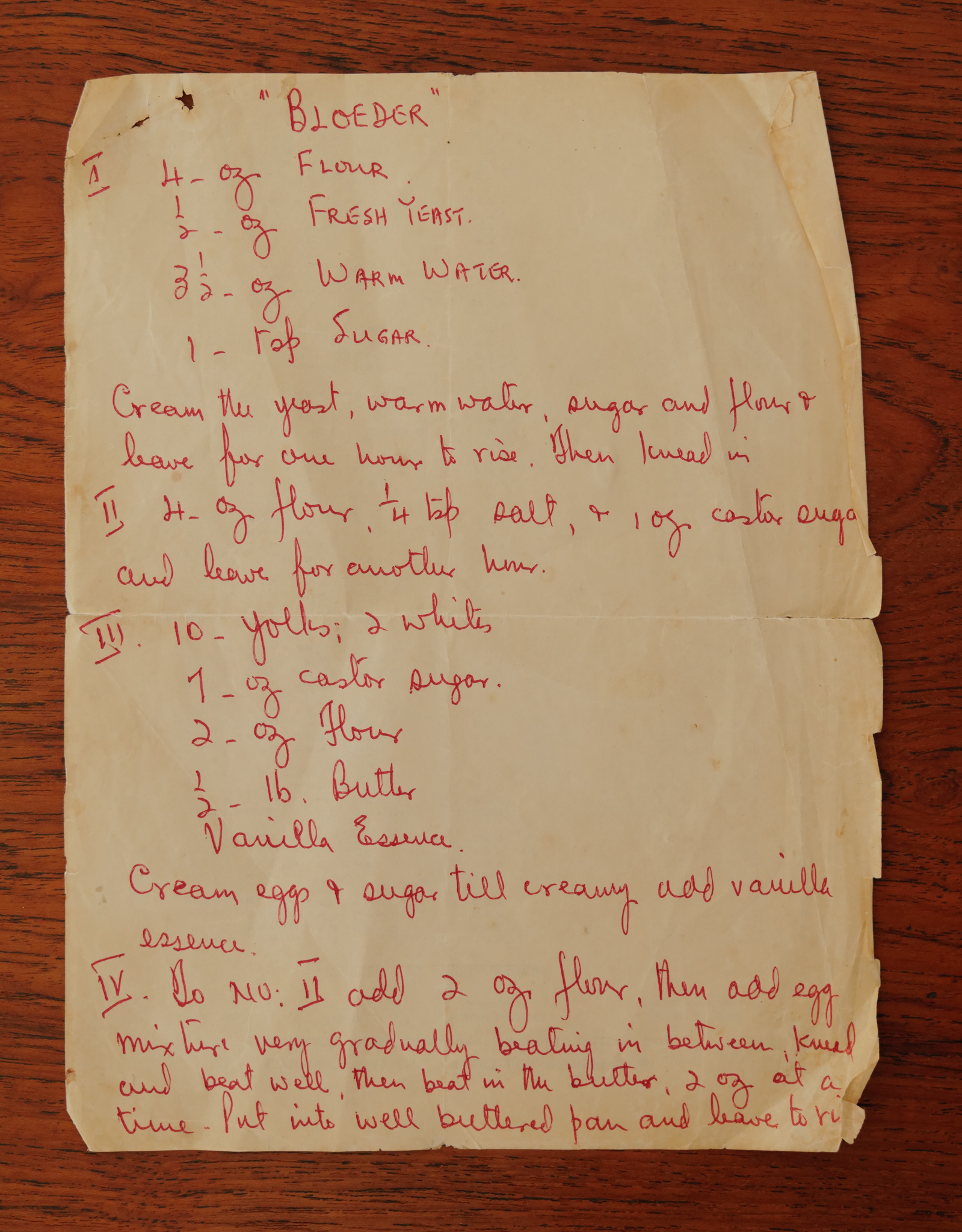 Fig 1 and 2 – Bluder recipe written on the back of a scrap document by Russell Morton’s grandmother, a former telephone operator working in Singapore’s City Hall. Image courtesy Russell Morton