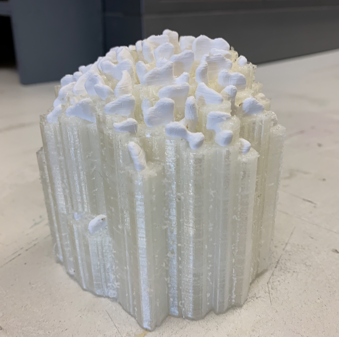3D print with water soluble support structures