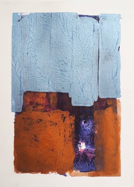 Khalid Abdel Rahman, Untitled 6, 2020, Acrylic Monotype on paper, 35 x 25 cm, $350.00