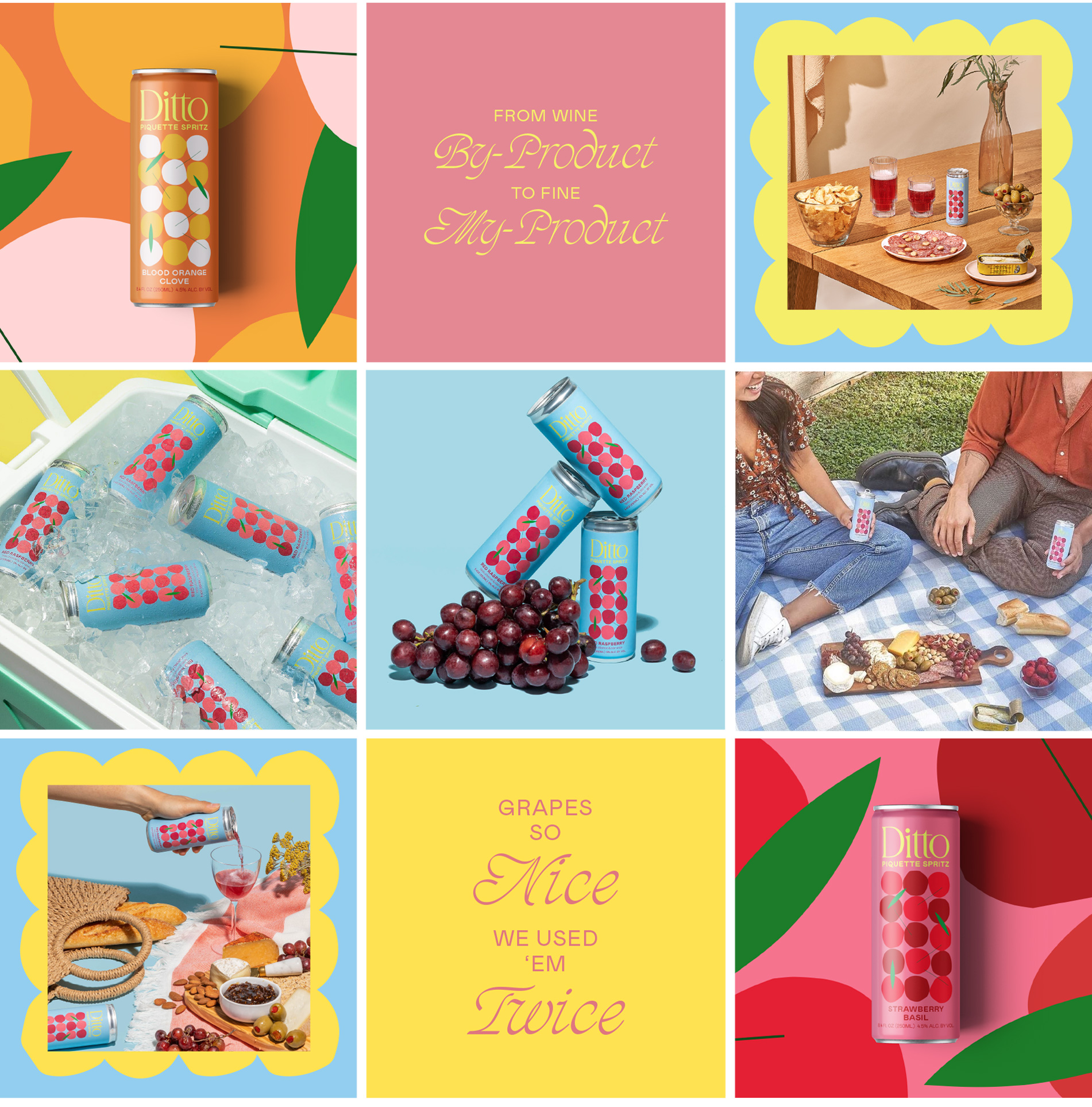 Social grid design + layout by Buddy-Buddy for Ditto Piquette.