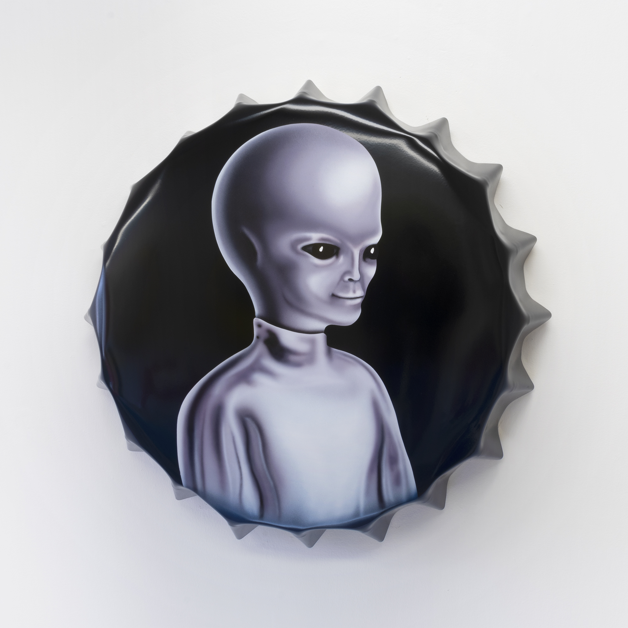 Members Only, 2019Enamel on shaped steel33”&nbsp;︎ 33”&nbsp;︎ 6”