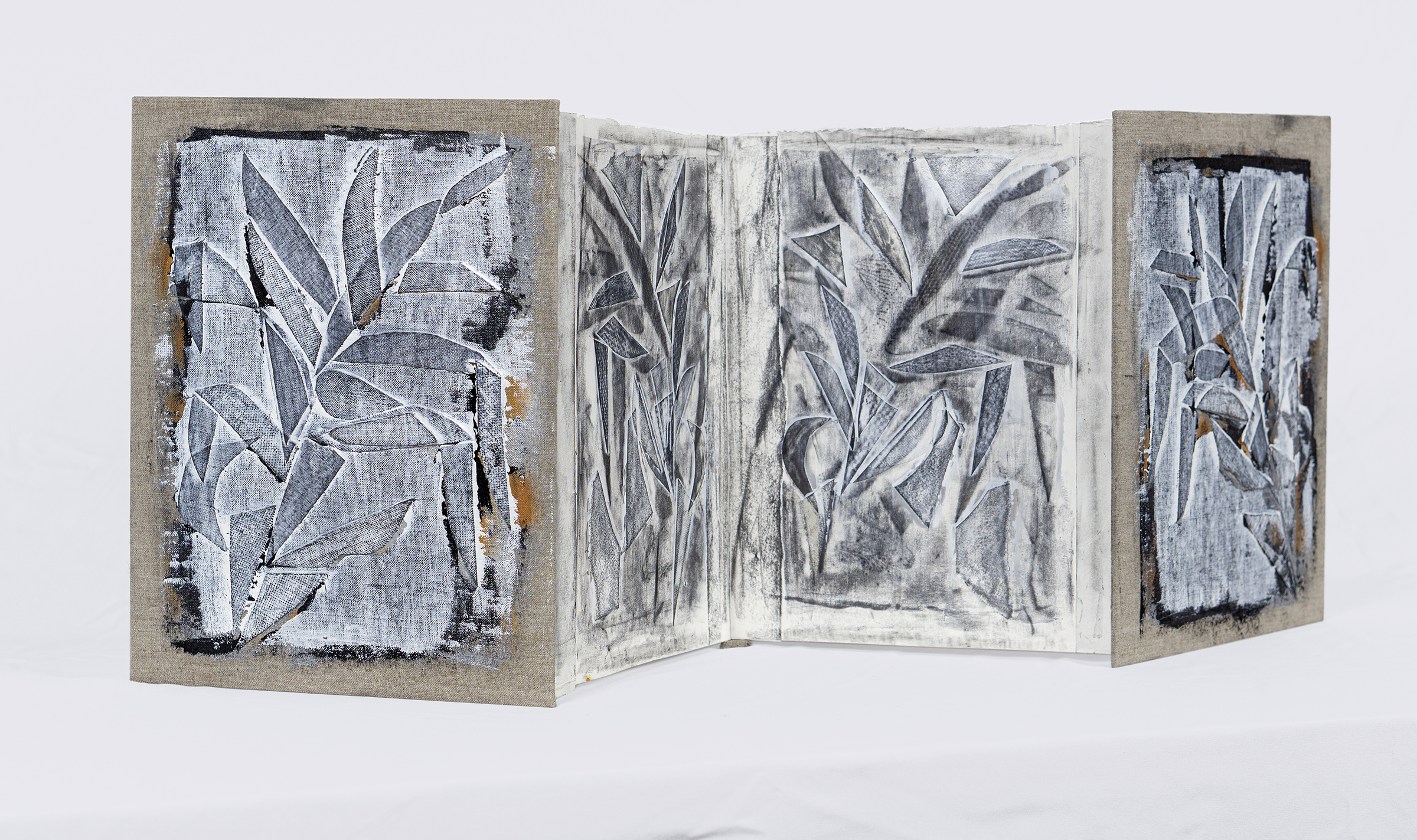 Terminal (exterior), 2019, four panels each 10.625" x 13.75"