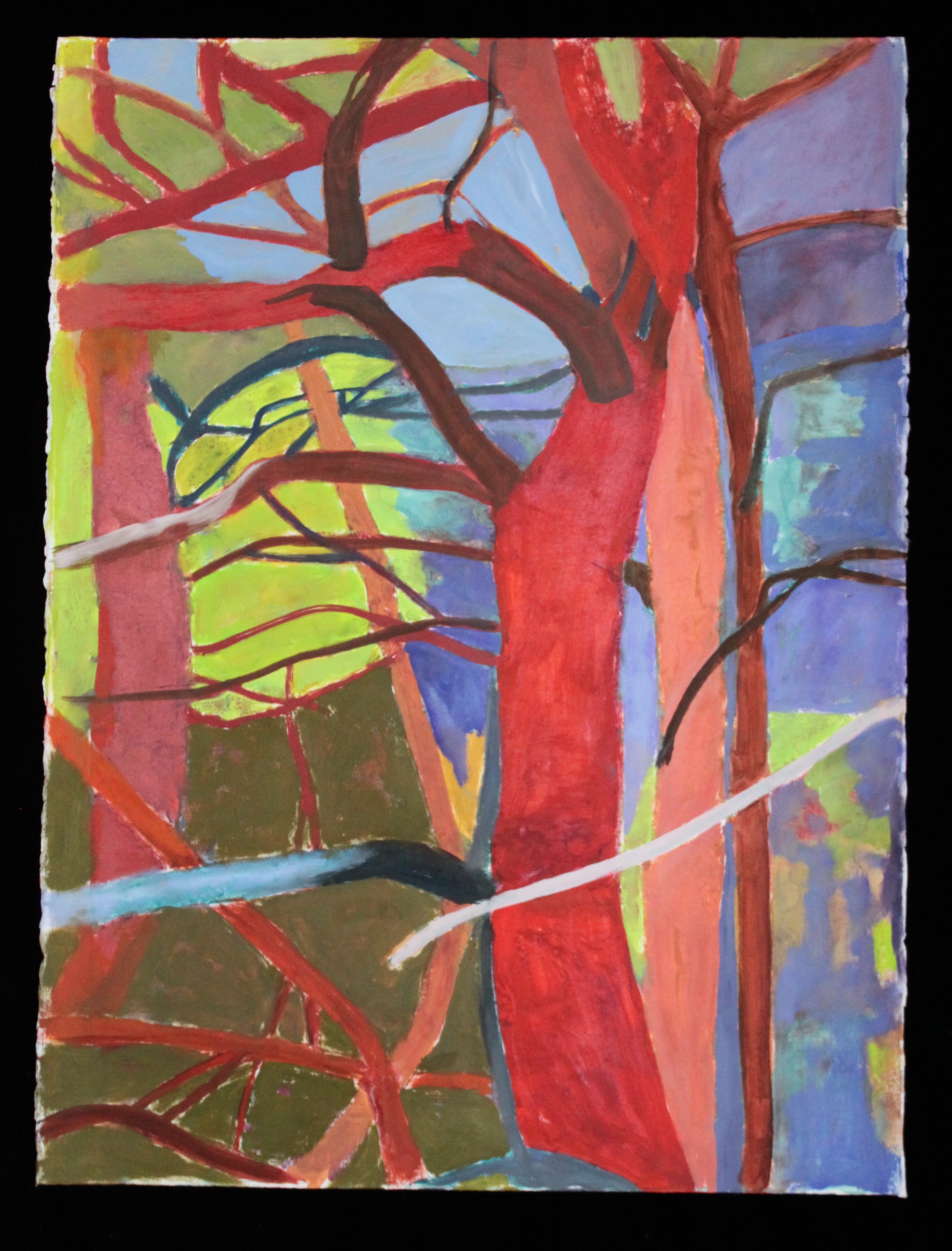 Emblem. 2022. oil over encaustic monotype. 30" X 22"