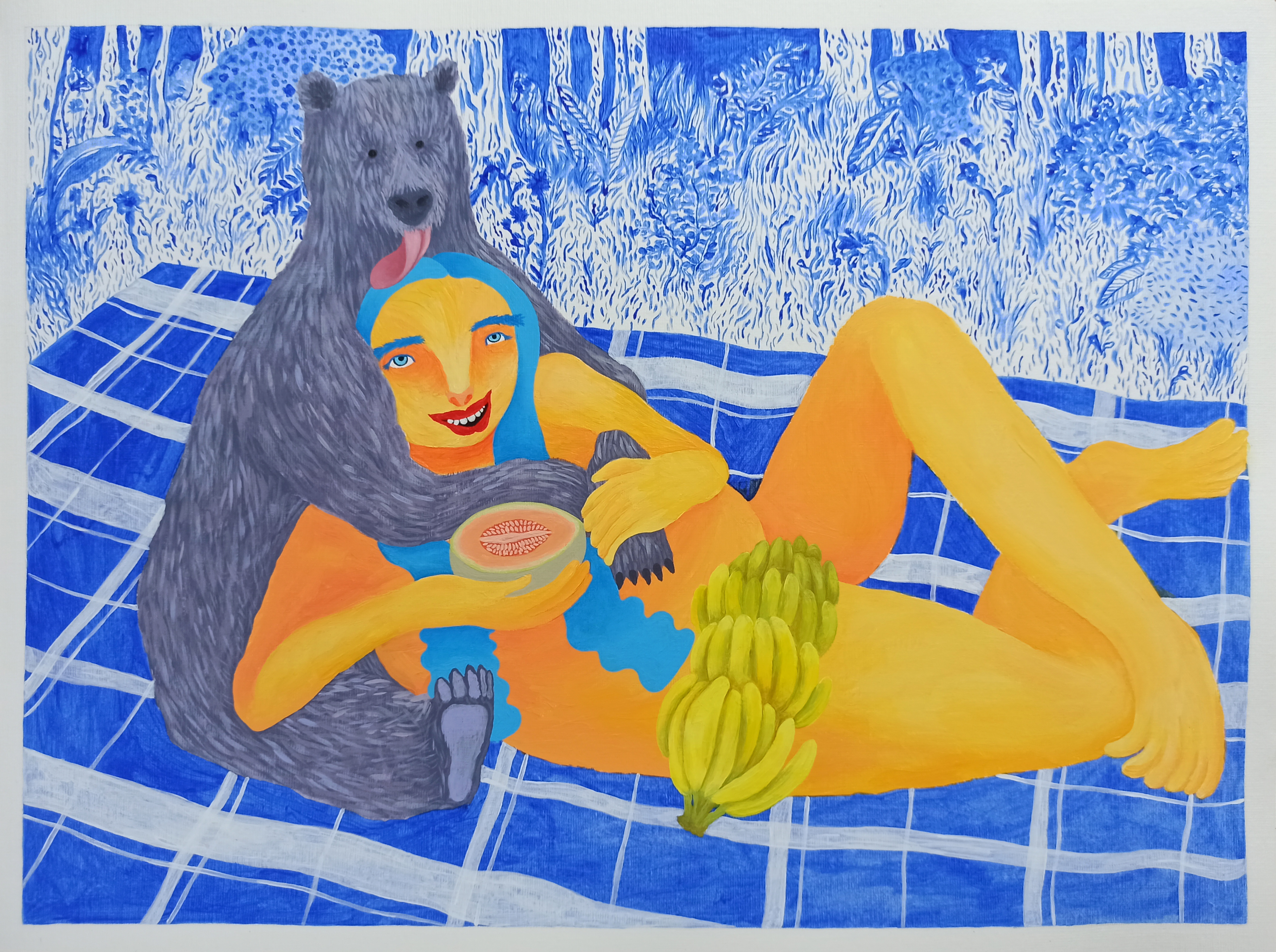 from mother i inherited informed decision-making, 2024, acrylic paint on paper, 30 x 40 cm