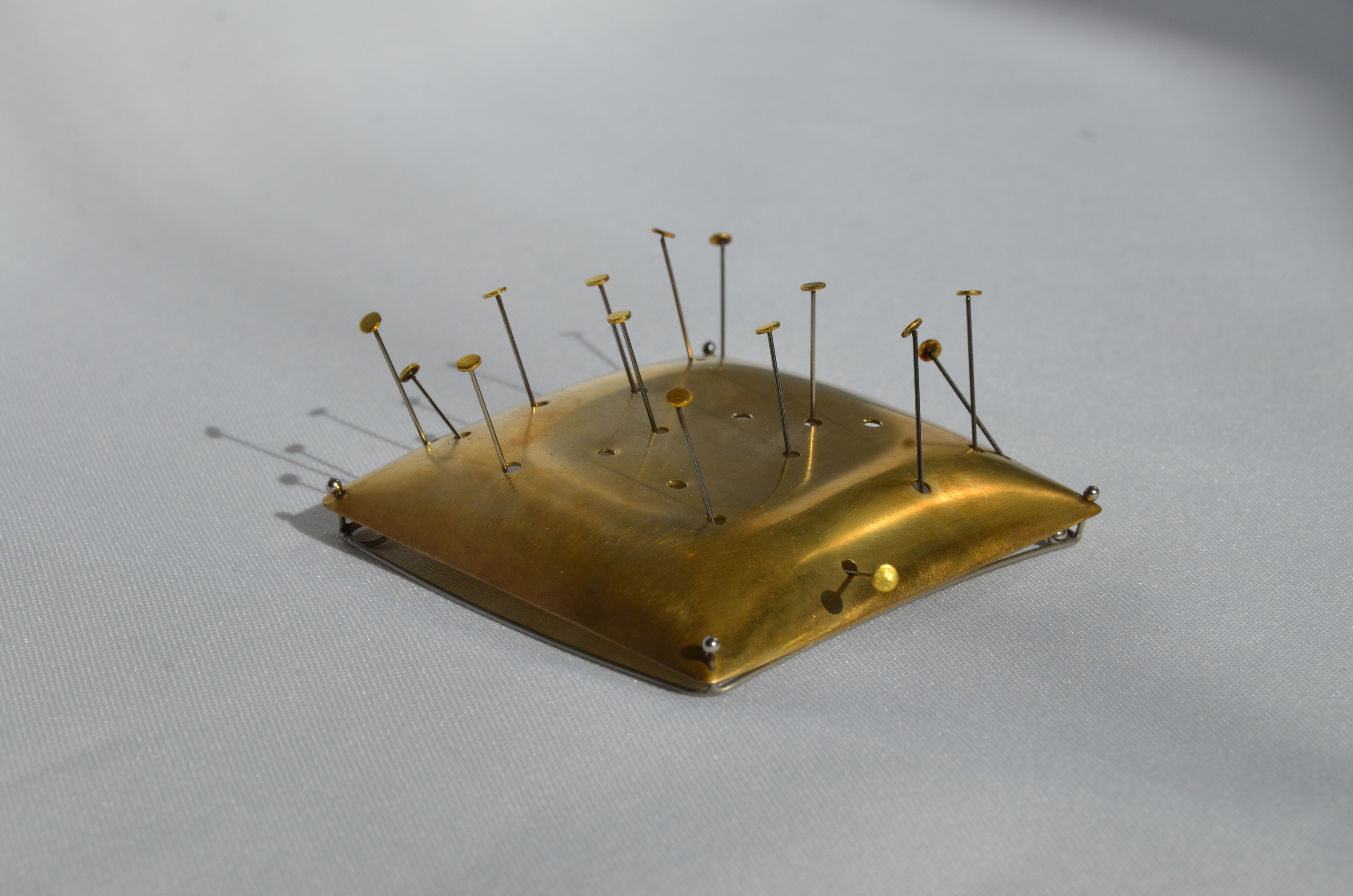 Growth Brooch, Brass and steel, 2019