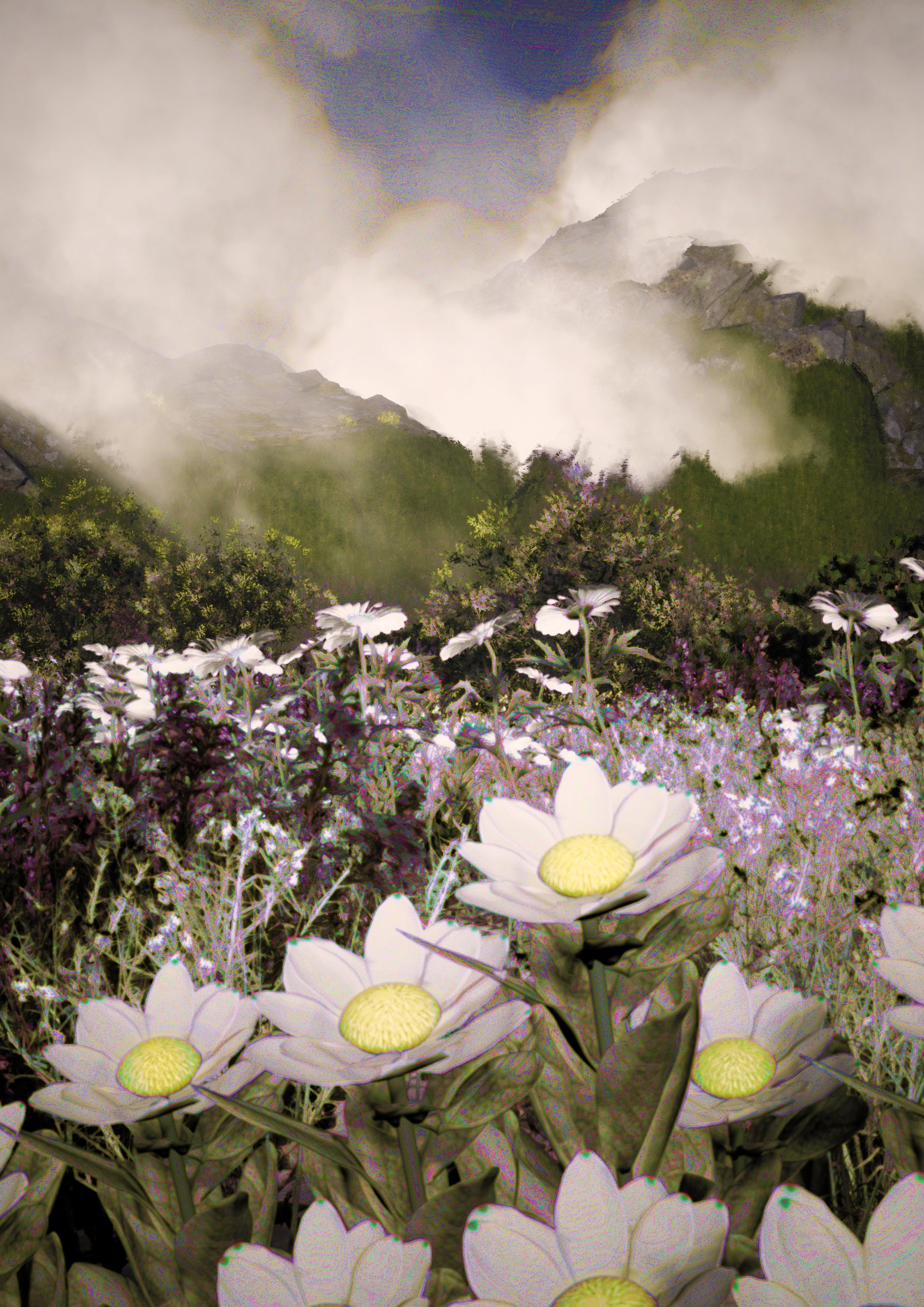 Reconstrucción digital del paisaje perdido de la extinta Leucadendron grandiflorum (Salisb.) R. Br.’, Wynberg Hill, Ciudad del Cabo, recreado antes de 1806. © 2019 Alexandra Daisy Ginsberg