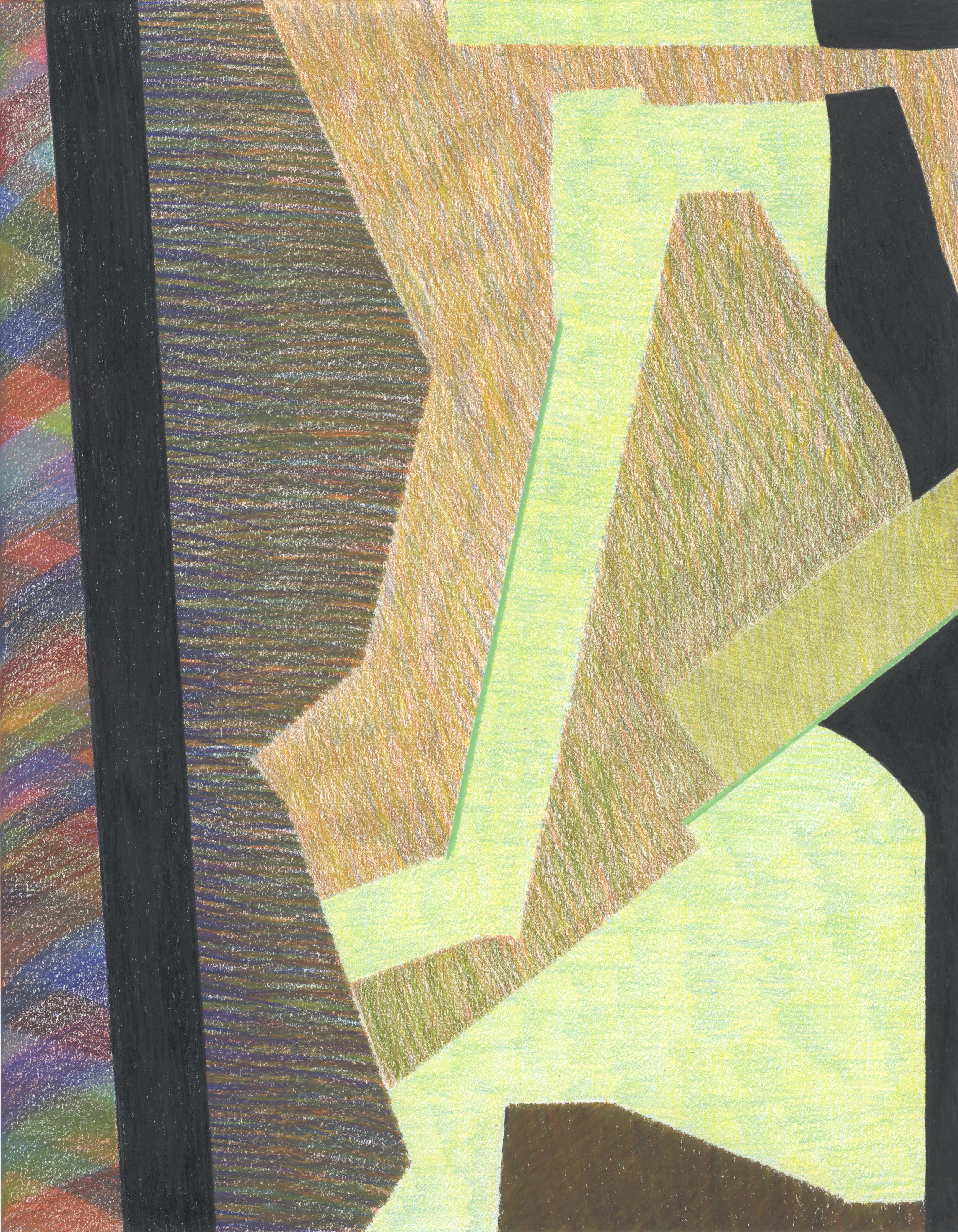 Secrets of Shadows, 2019, colored pencil and graphite on paper, 14 × 11".