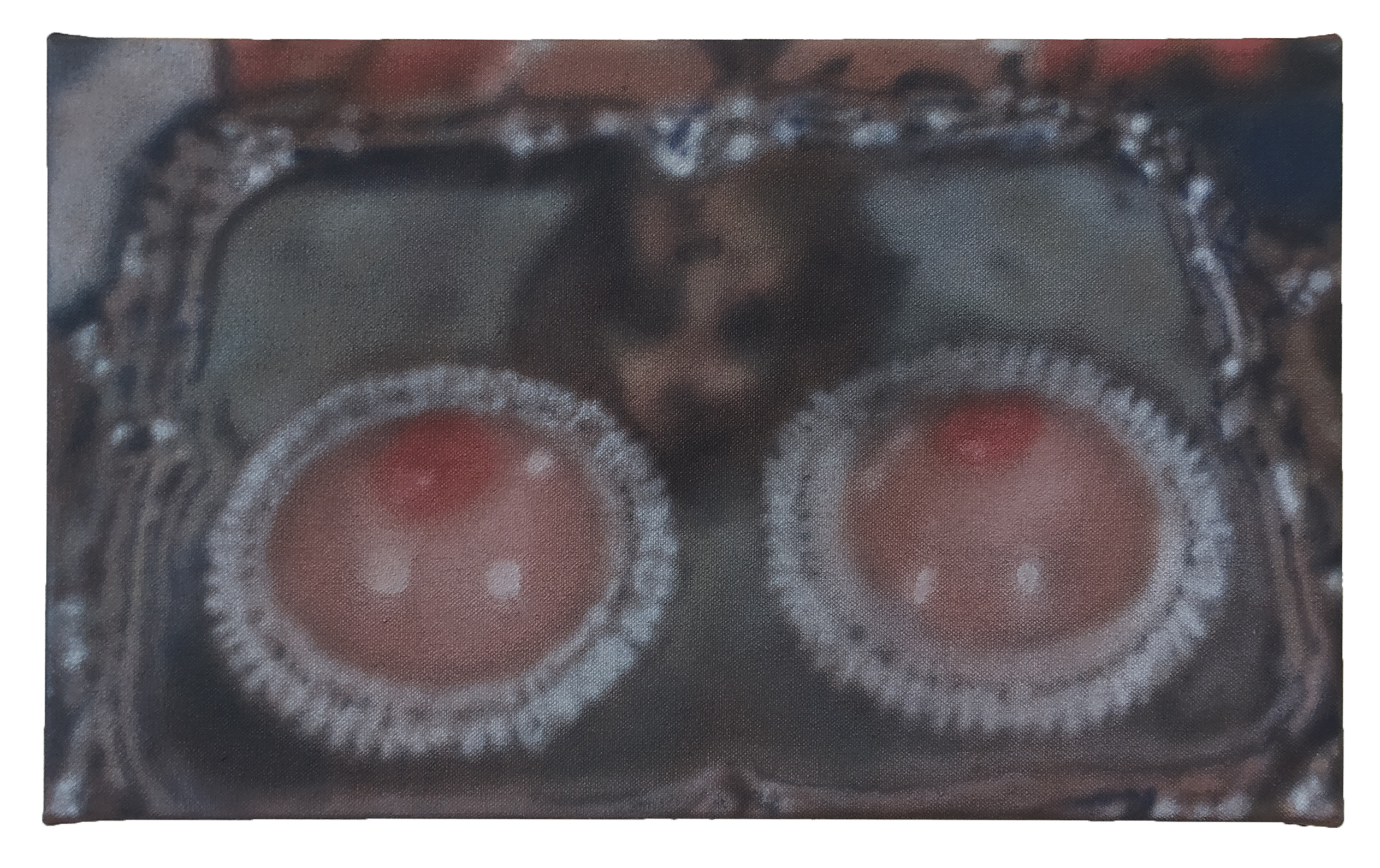 two-toned pudding, 2021, acrylic on canvas, 24 x 40 x 2,5 cm