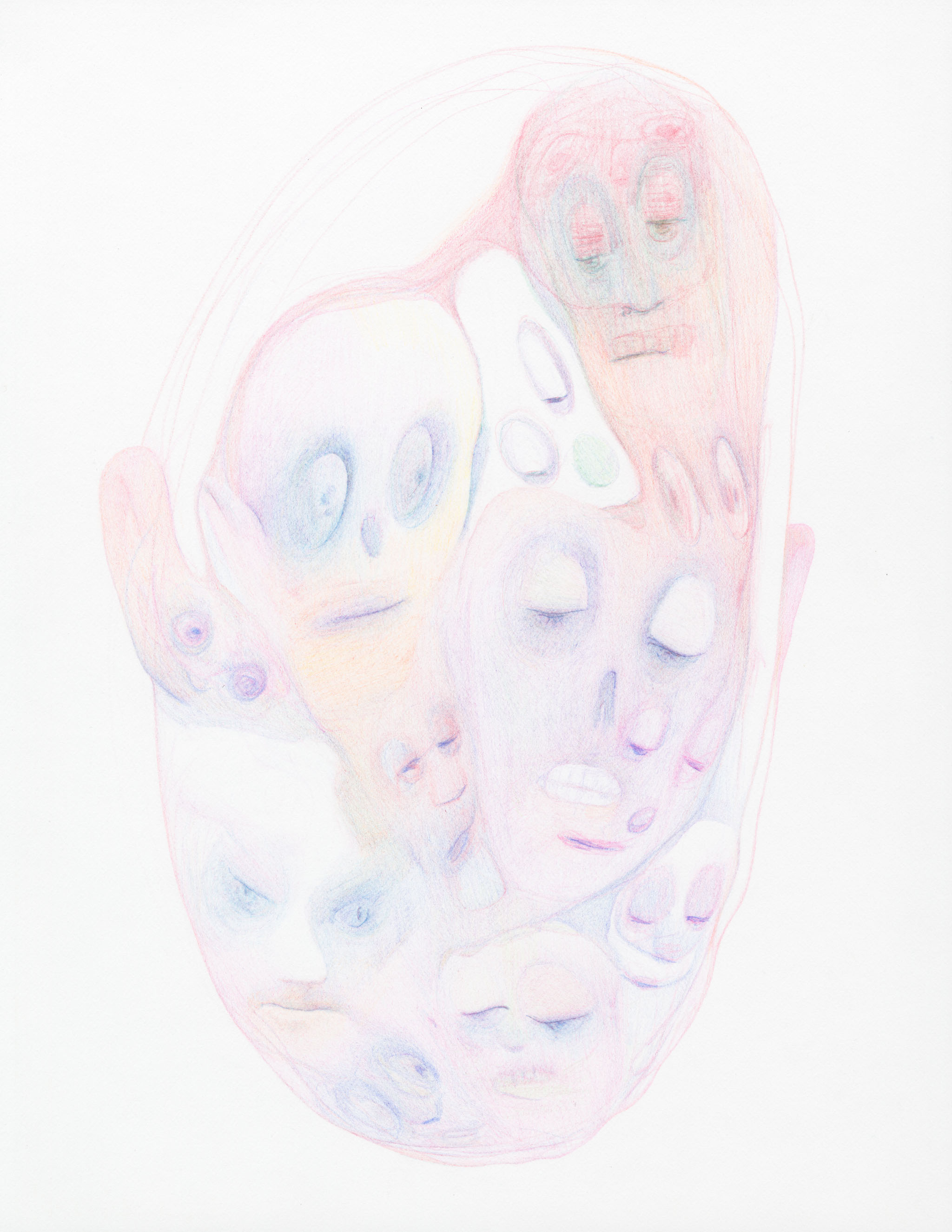 Hello 11x8.5 colored pencil on paper 2017