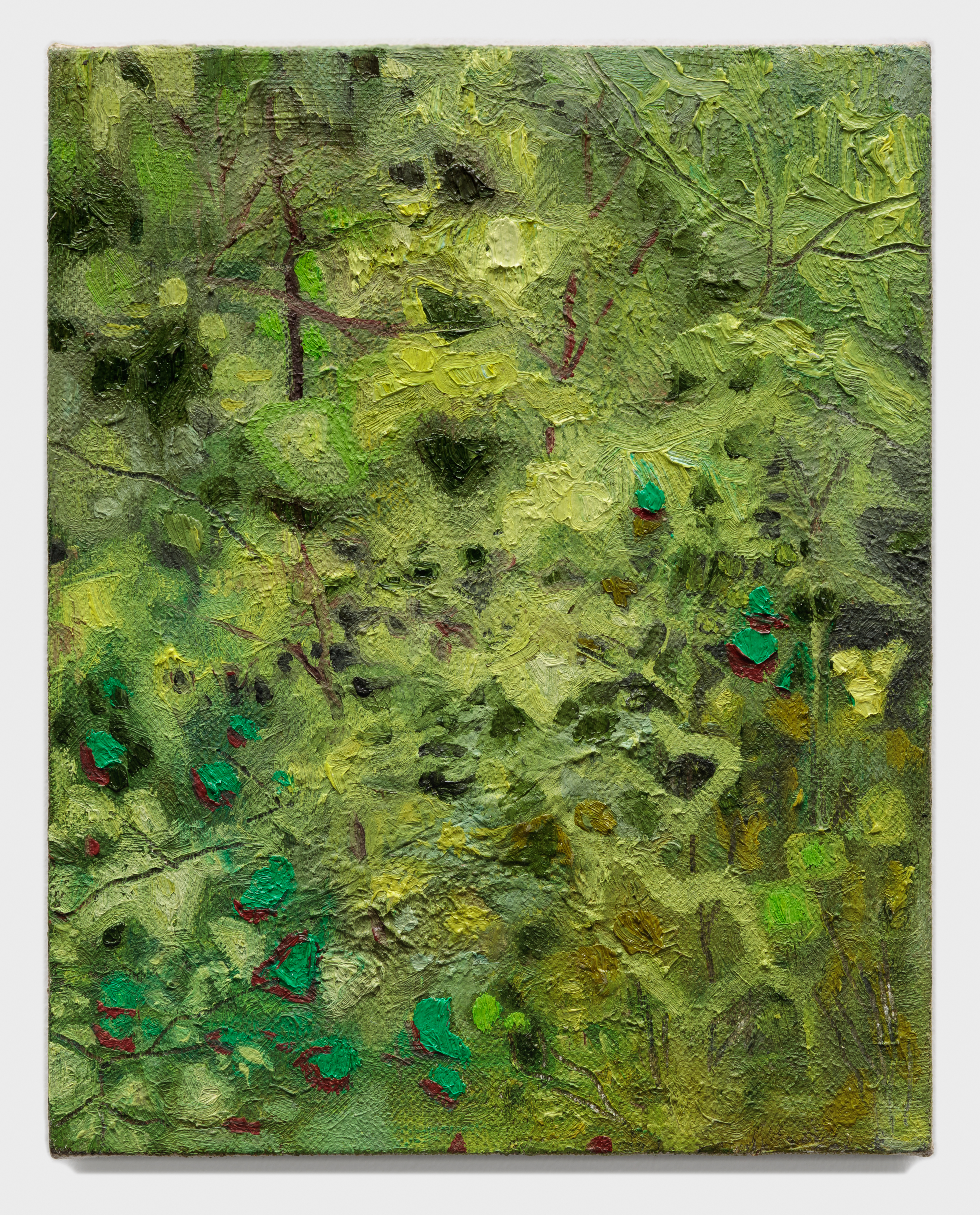 forest with rain | oil on linen panel | 10x8" | 2023