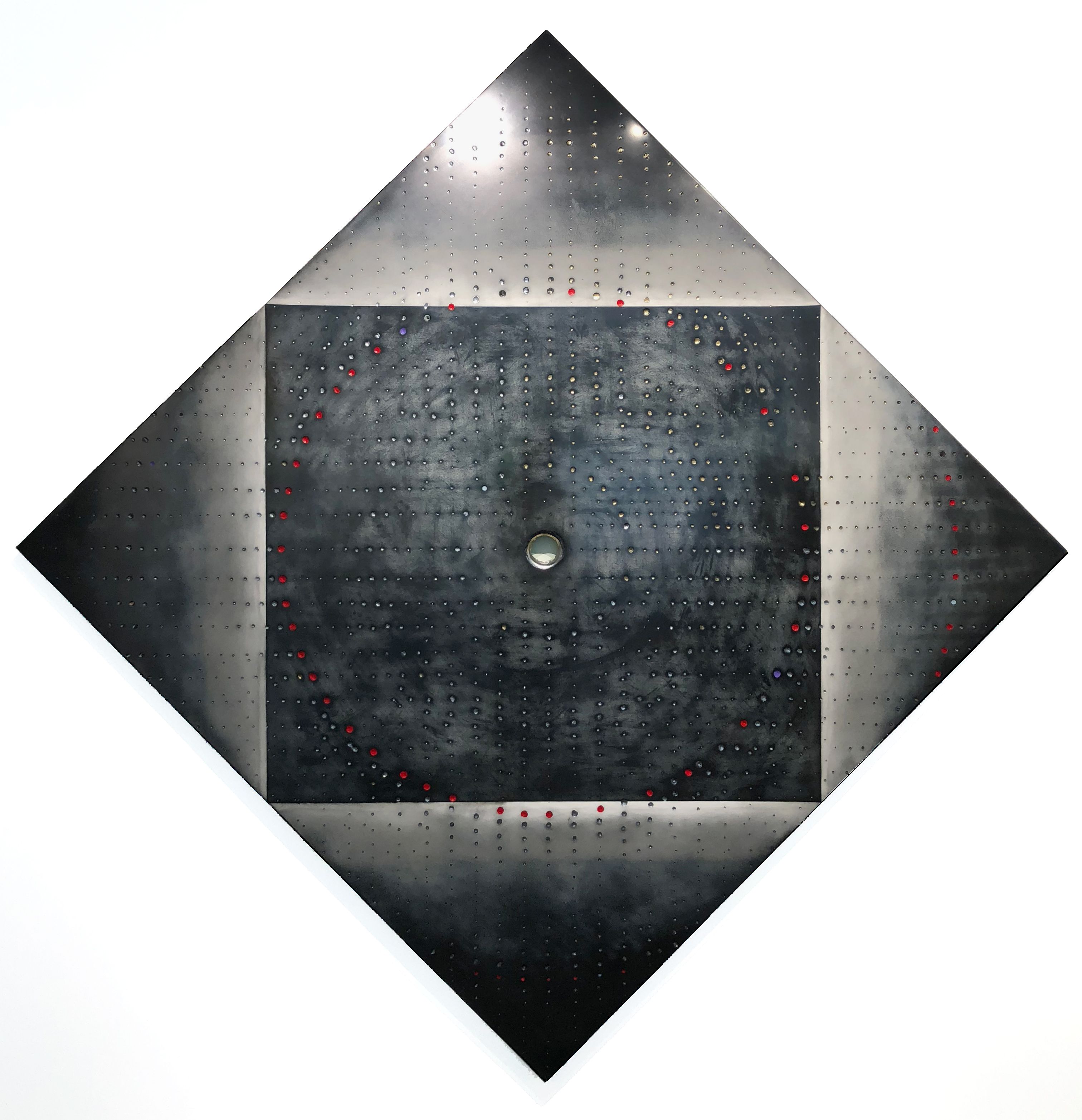 James BusbySuitcase Full of Sparks, 2018Gesso, graphite, oil, acrylic and spray paint on panel85 x 85 " point to point