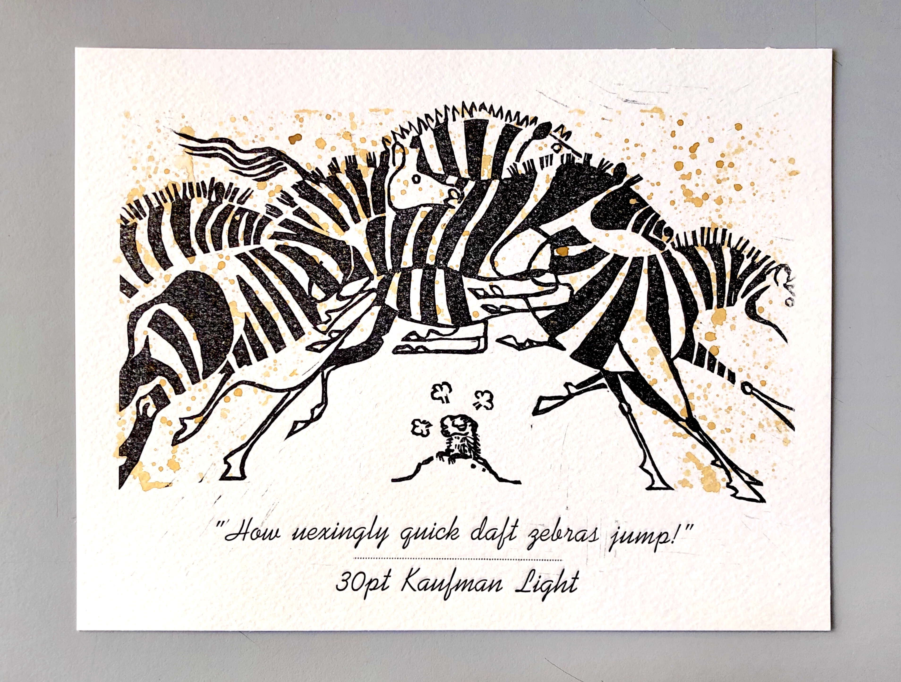 Zebra Card, Letterpress, 2023
