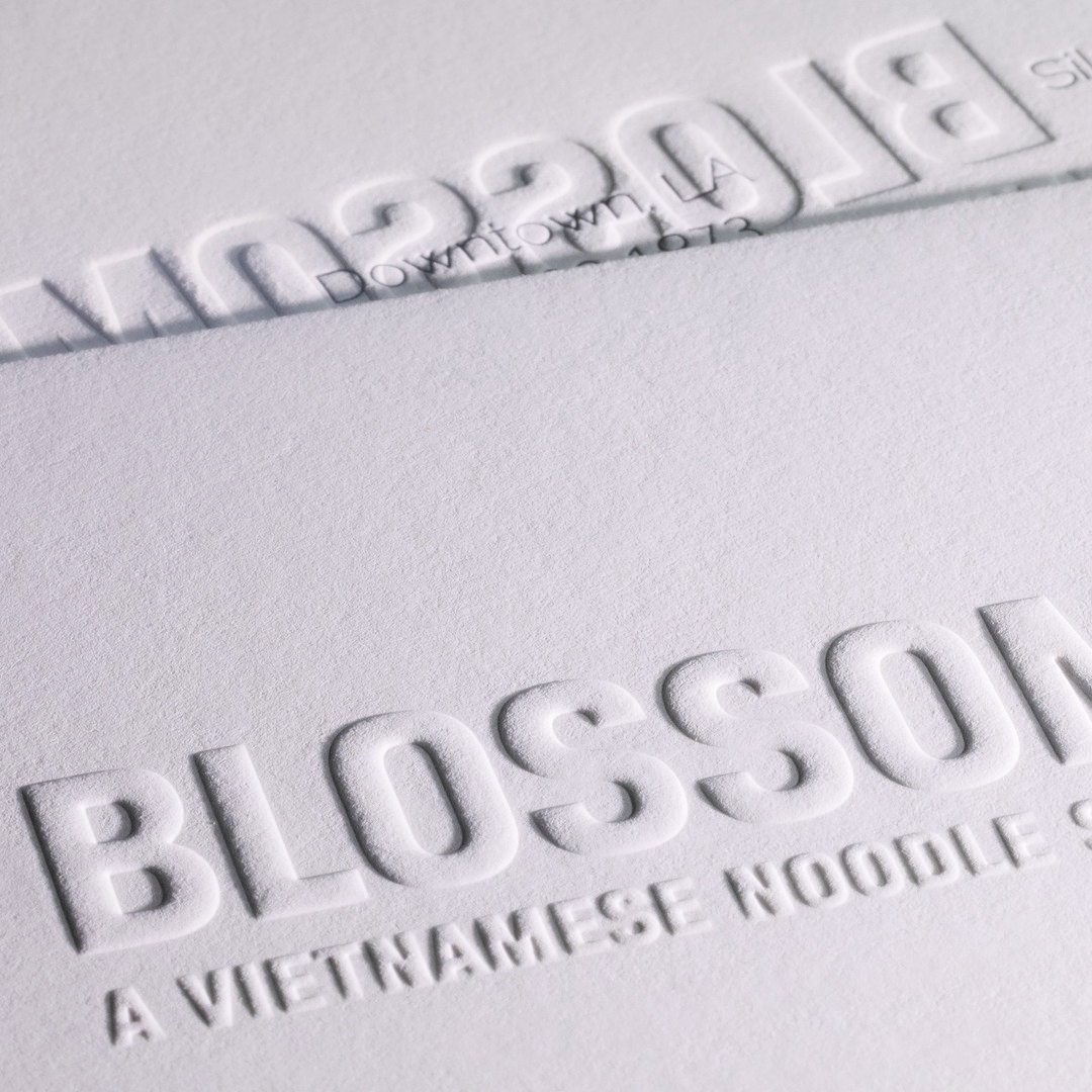 BLIND EMBOSSINGBlossom business cards